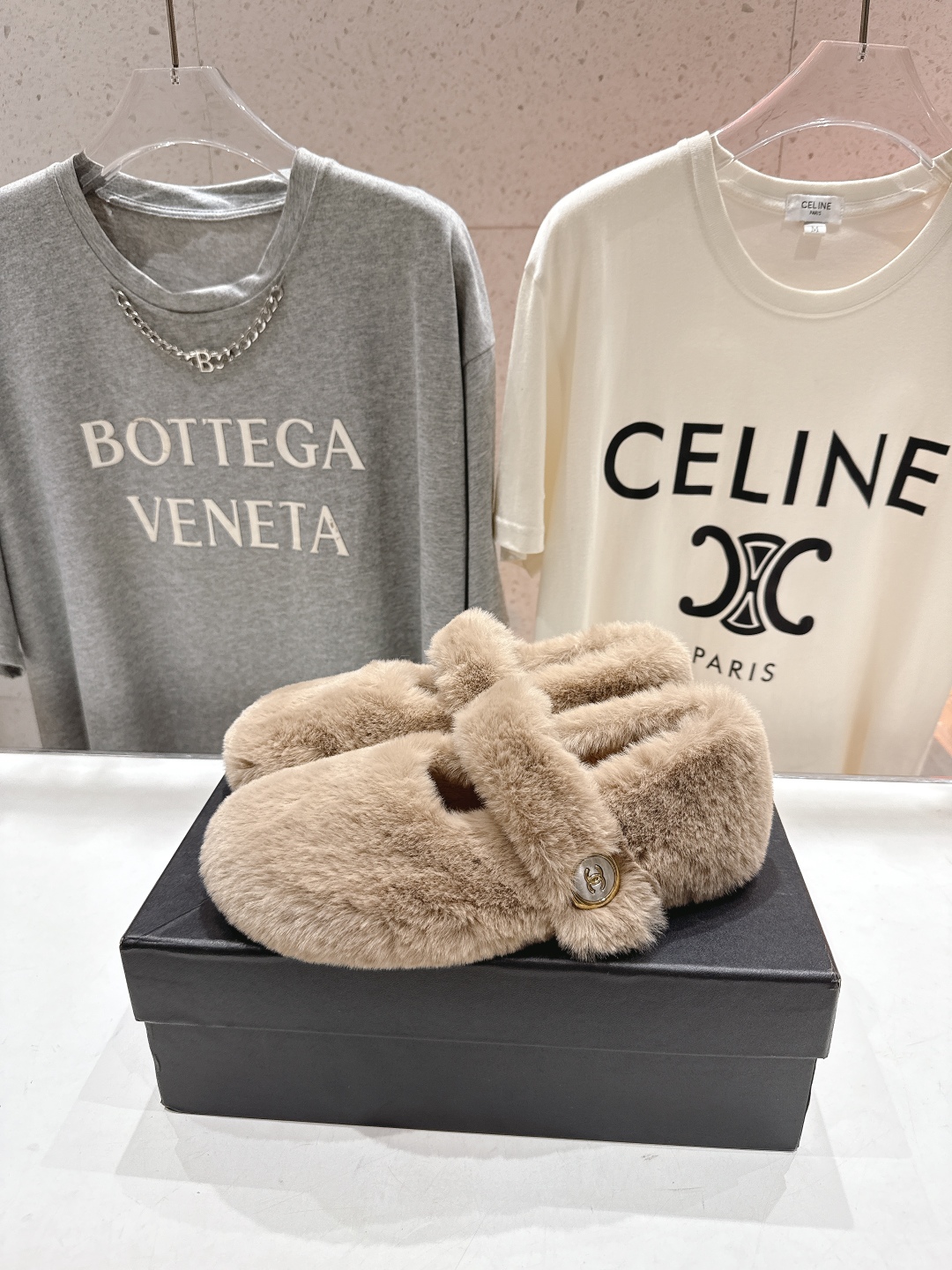 高版本出厂 Chanel.VintageF036 2025ss小香秋冬新款一脚蹬毛毛鞋玛丽珍乐福鞋休闲单
