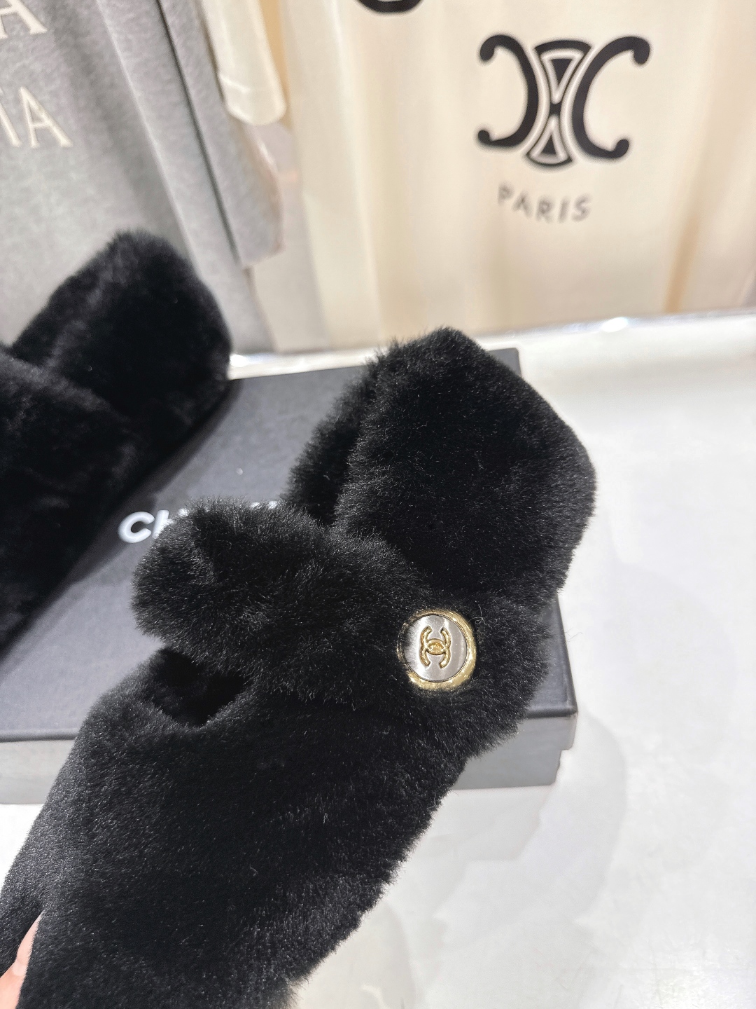 高版本出厂 Chanel.VintageF036 2025ss小香秋冬新款一脚蹬毛毛鞋玛丽珍乐福鞋休闲单