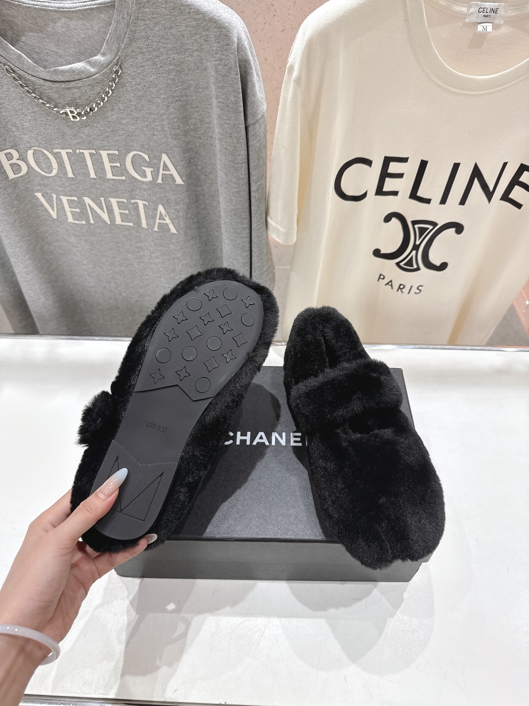 高版本出厂 Chanel.VintageF036 2025ss小香秋冬新款一脚蹬毛毛鞋玛丽珍乐福鞋休闲单