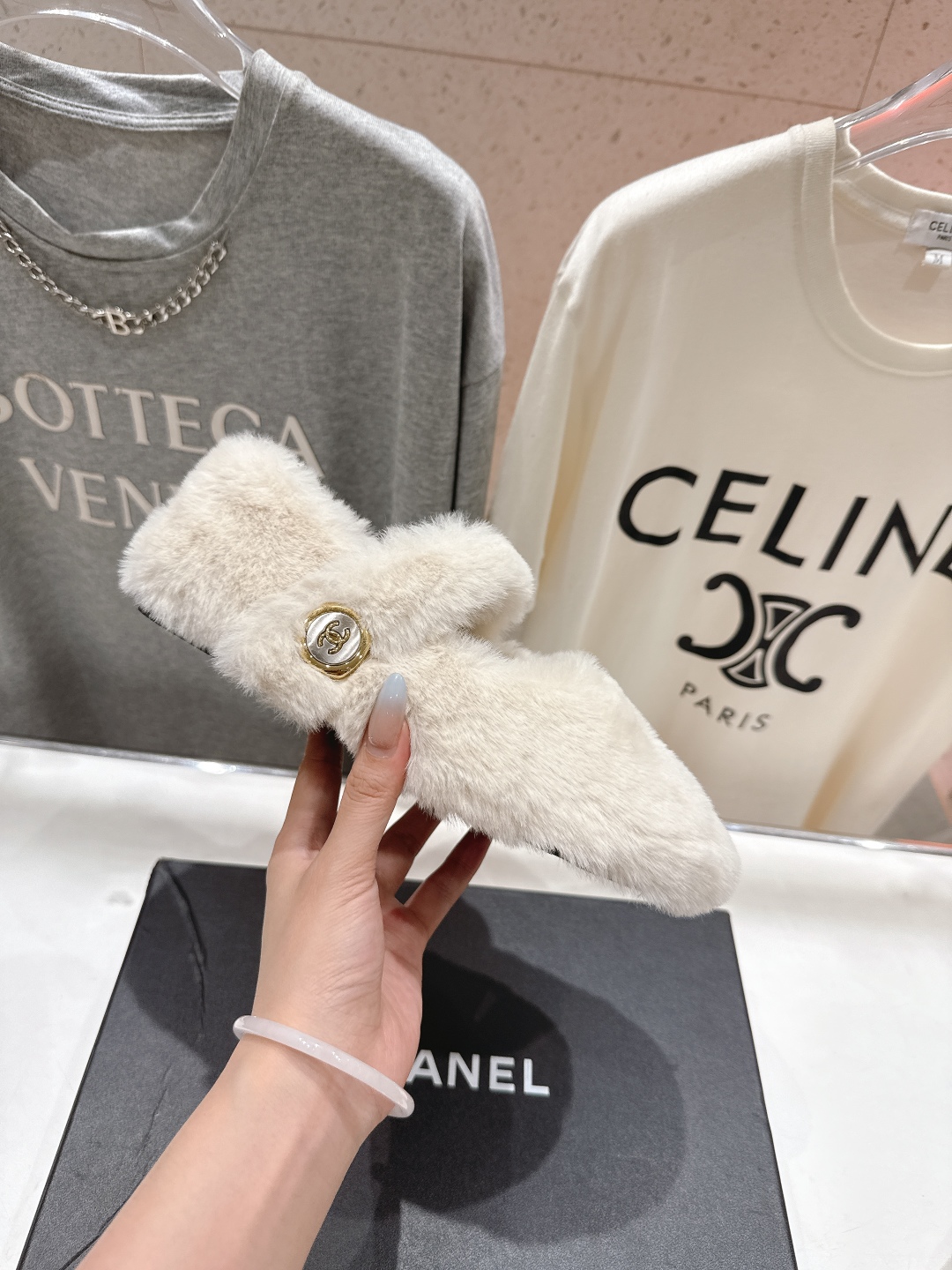 高版本出厂 Chanel.VintageF036 2025ss小香秋冬新款一脚蹬毛毛鞋玛丽珍乐福鞋休闲单