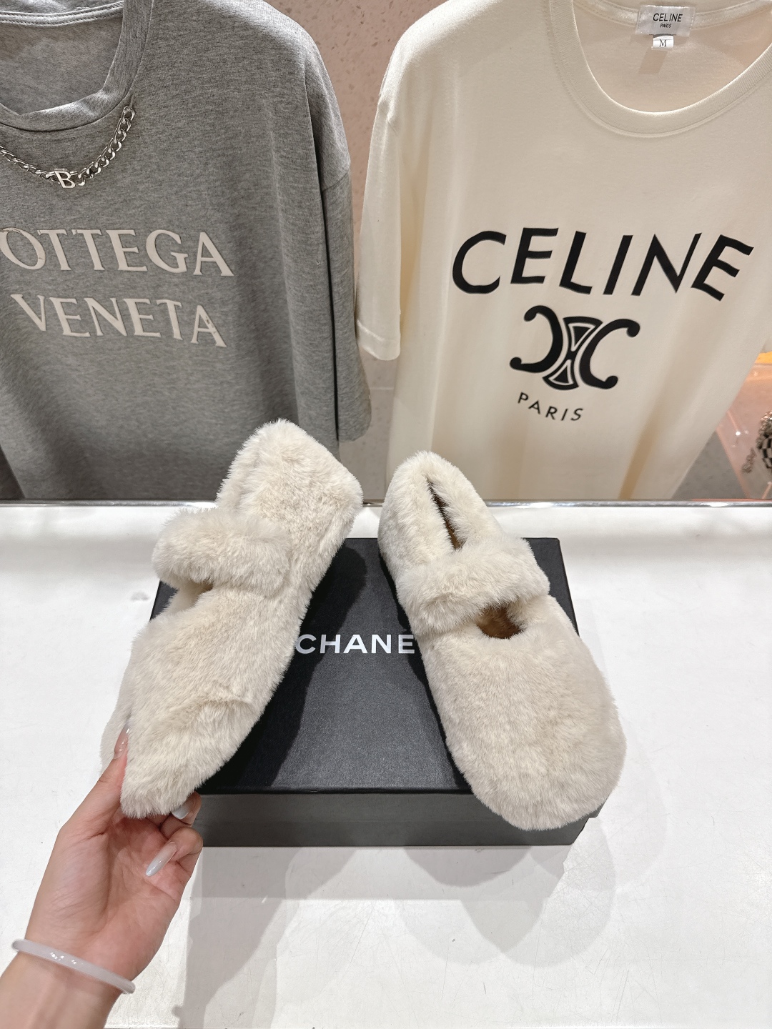 高版本出厂 Chanel.VintageF036 2025ss小香秋冬新款一脚蹬毛毛鞋玛丽珍乐福鞋休闲单
