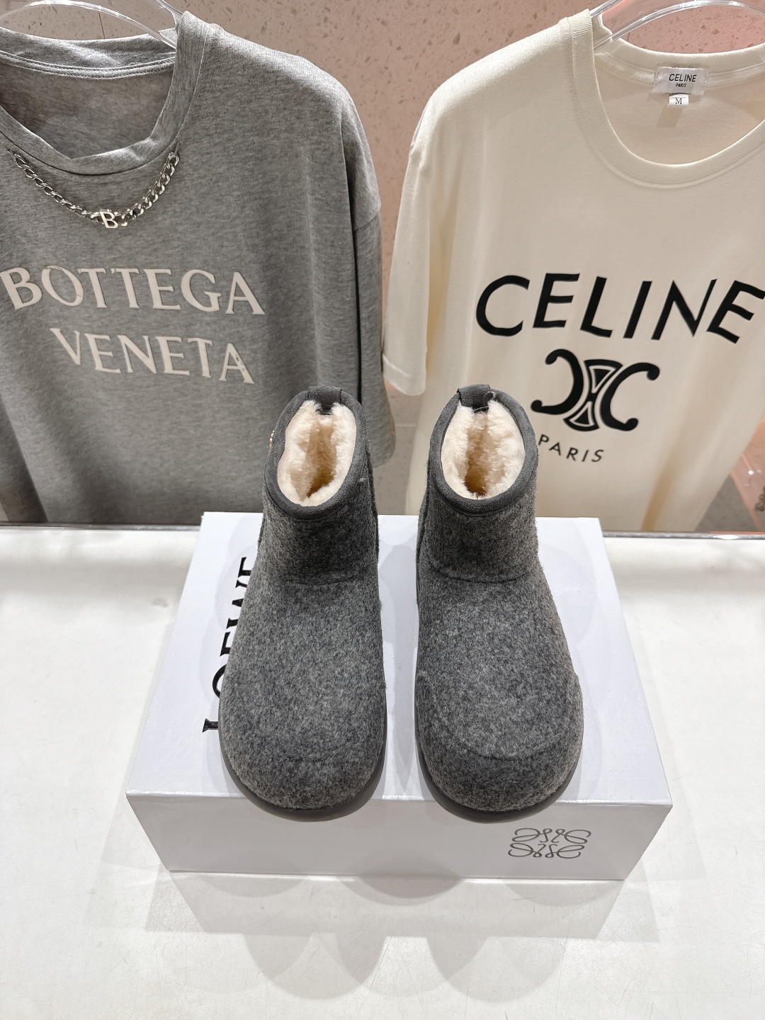 高版本出厂 Loewe/罗意威F036 25ss冬季最新皮毛一体雪地靴羊毛靴短靴原版购入开发 顶级版本 