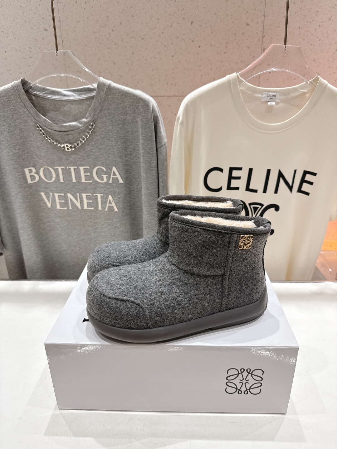 高版本出厂 Loewe/罗意威F036 25ss冬季最新皮毛一体雪地靴羊毛靴短靴原版购入开发 顶级版本 