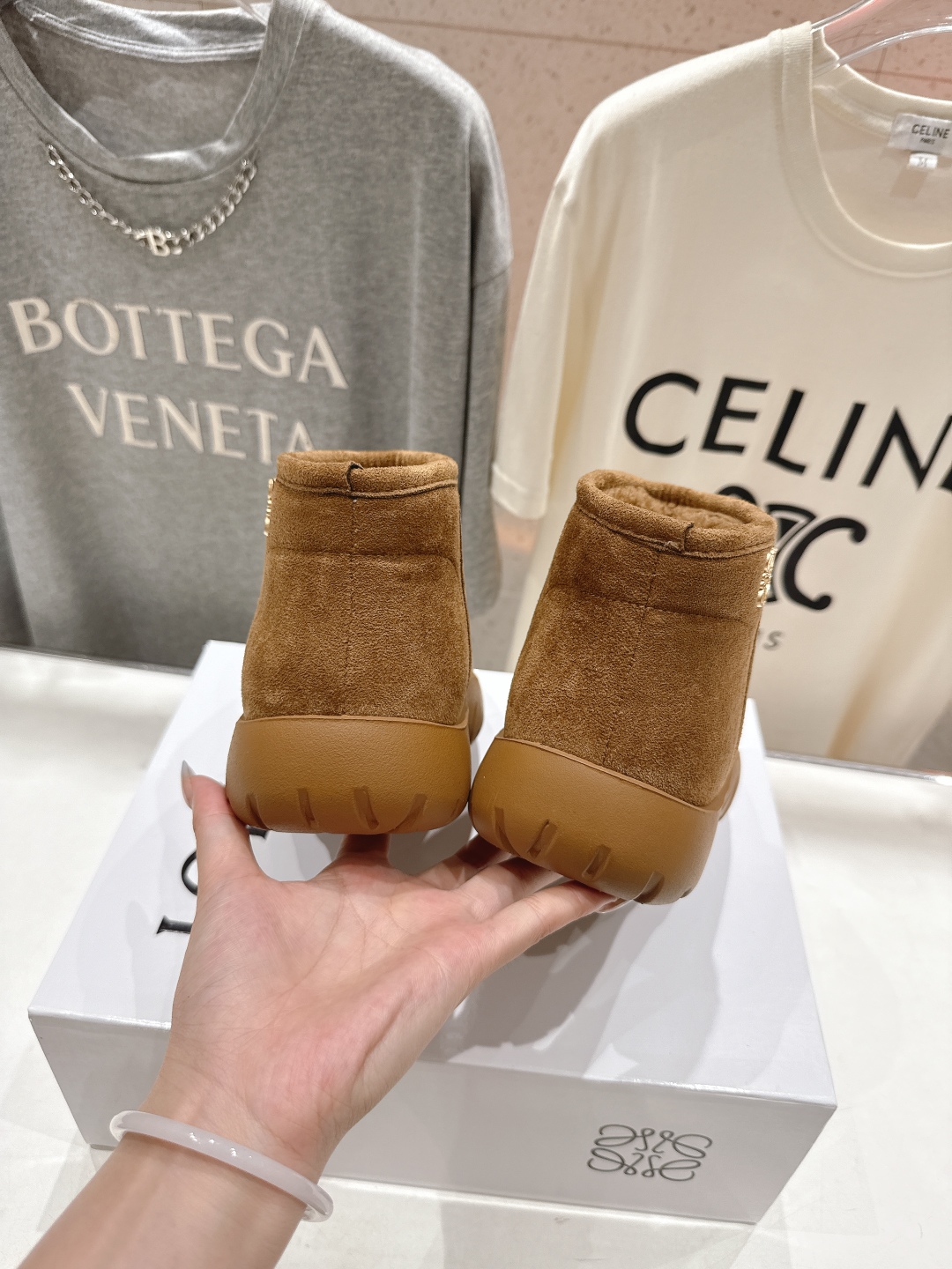 高版本出厂 Loewe/罗意威F036 25ss冬季最新皮毛一体雪地靴羊毛靴短靴原版购入开发 顶级版本 