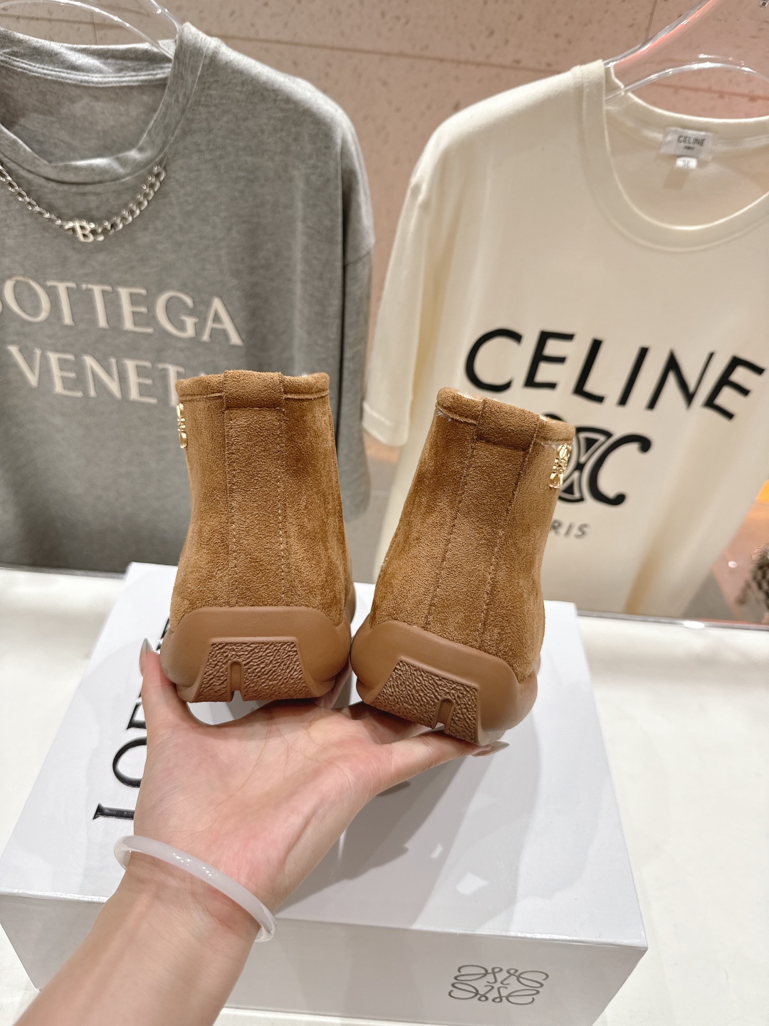高版本出厂 Loewe/罗意威F036 25ss冬季最新皮毛一体雪地靴羊毛靴短靴原版购入开发 顶级版本 