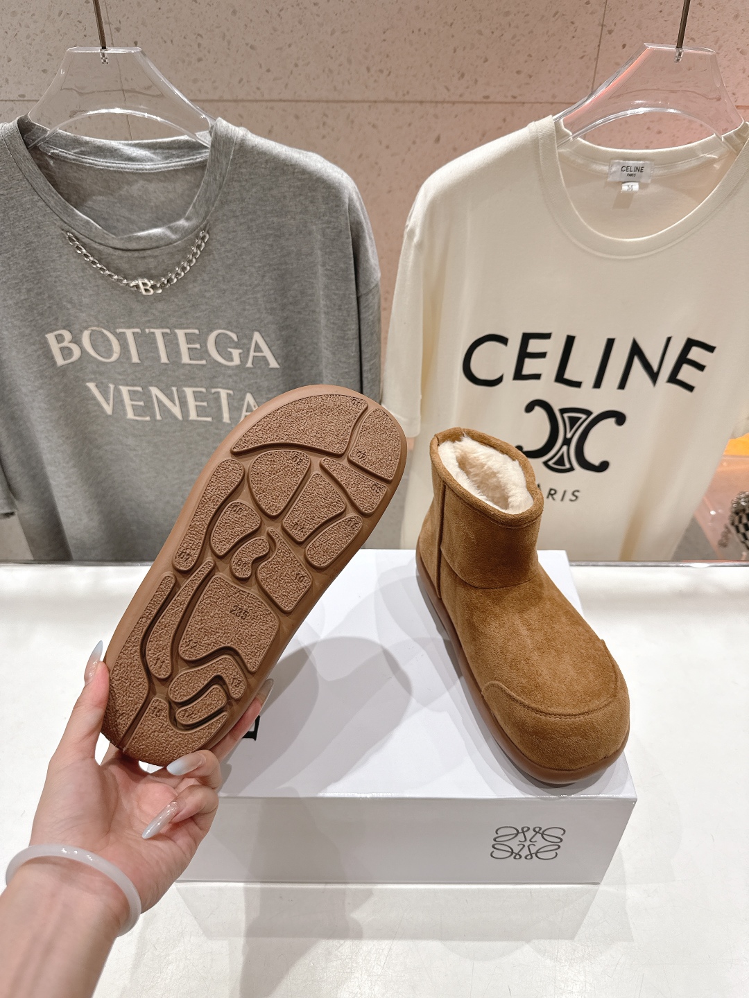 高版本出厂 Loewe/罗意威F036 25ss冬季最新皮毛一体雪地靴羊毛靴短靴原版购入开发 顶级版本 