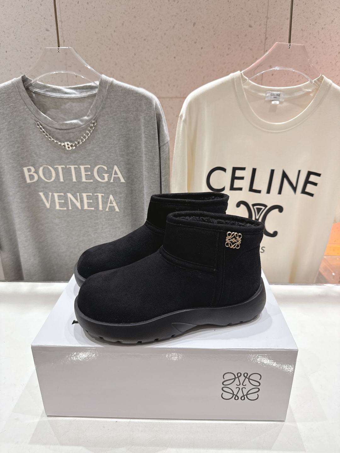 高版本出厂 Loewe/罗意威F036 25ss冬季最新皮毛一体雪地靴羊毛靴短靴原版购入开发 顶级版本 