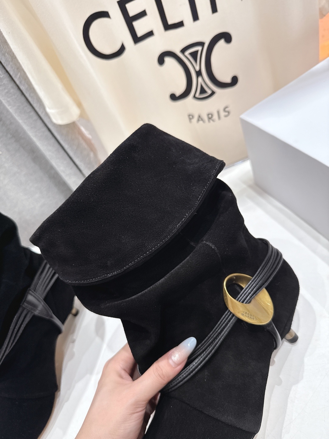 高版本出厂 ISABEL MARANT/伊莎贝尔F028 2025ss新款印第安风高跟短靴西部靴堆堆靴超
