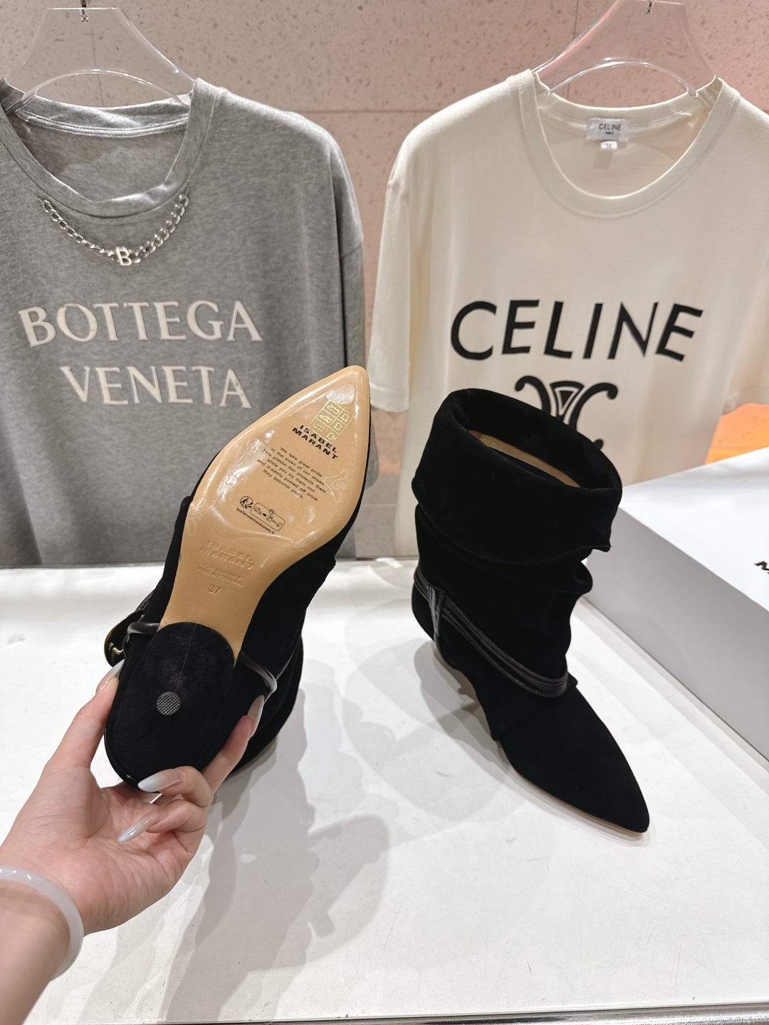 高版本出厂 ISABEL MARANT/伊莎贝尔F028 2025ss新款印第安风高跟短靴西部靴堆堆靴超