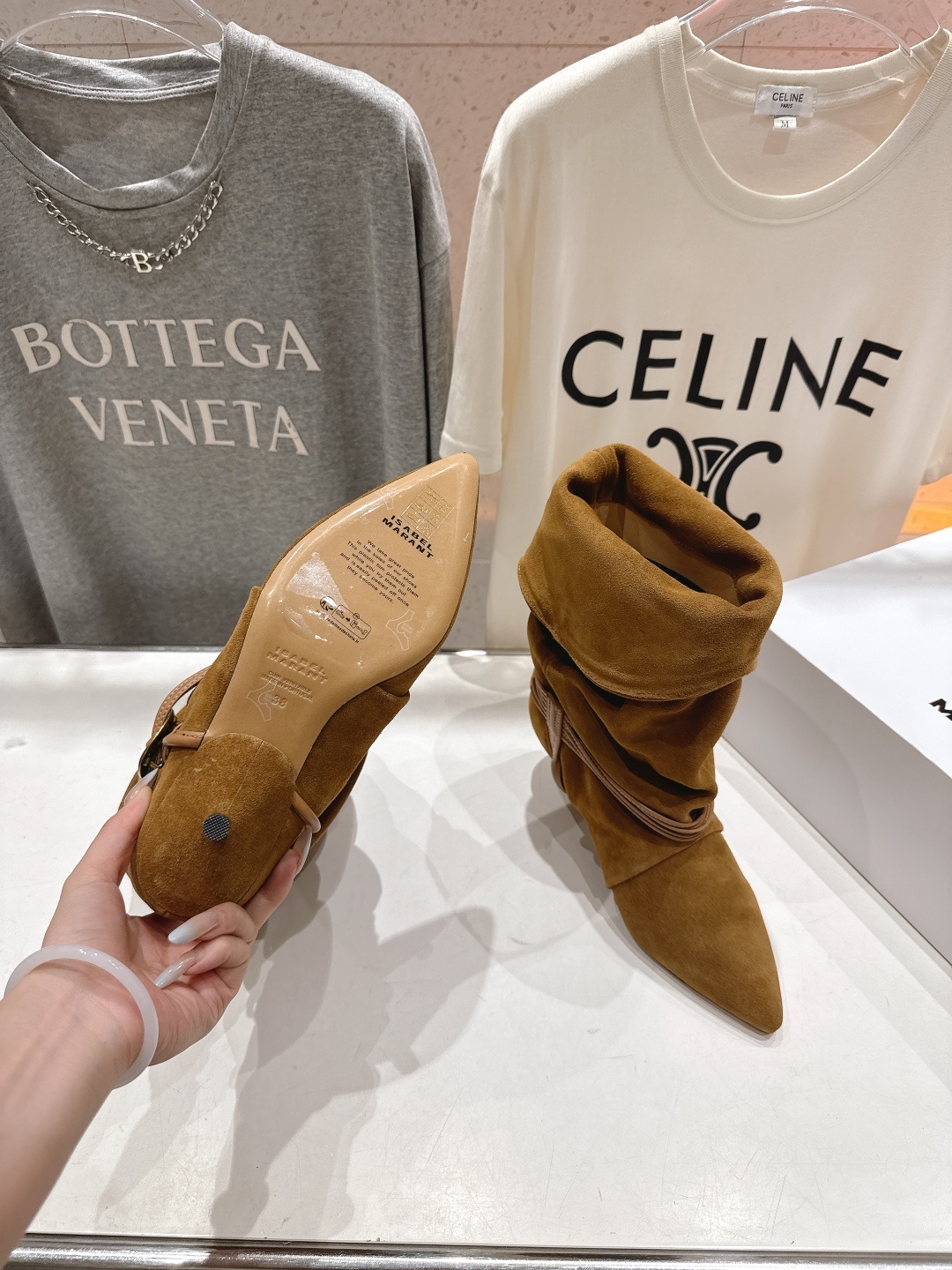 高版本出厂 ISABEL MARANT/伊莎贝尔F028 2025ss新款印第安风高跟短靴西部靴堆堆靴超