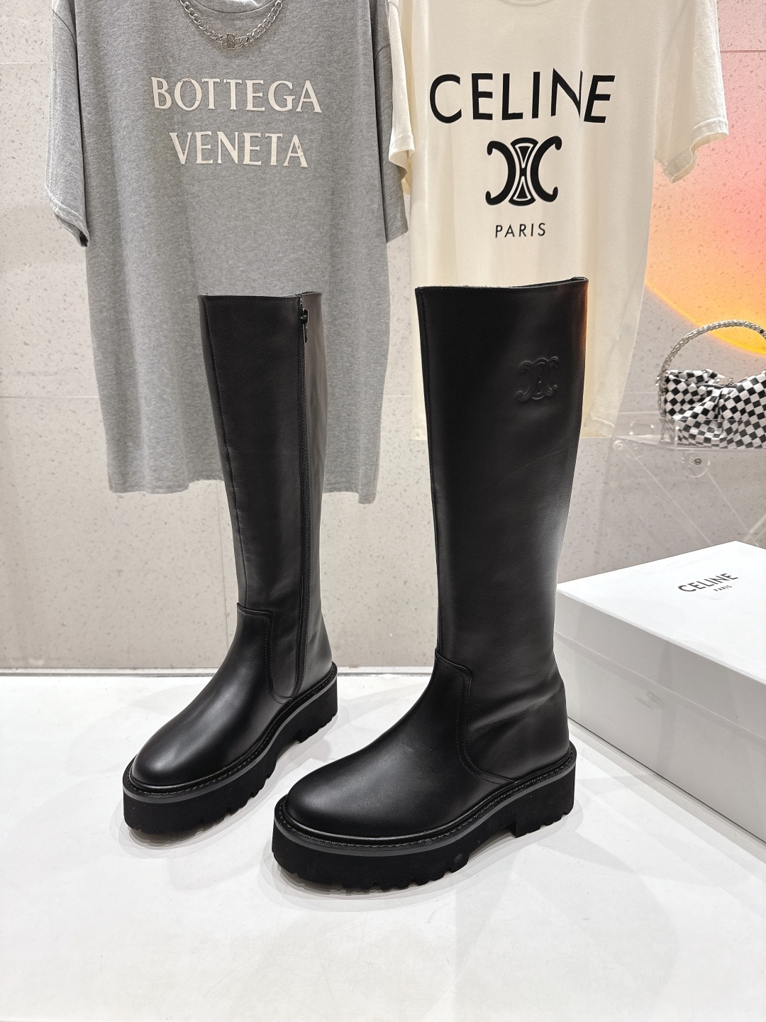 高版本出厂 Celine*/赛琳F035 2025ss秋冬新款帅气英伦风中筒靴长靴骑士靴复古简约又时尚