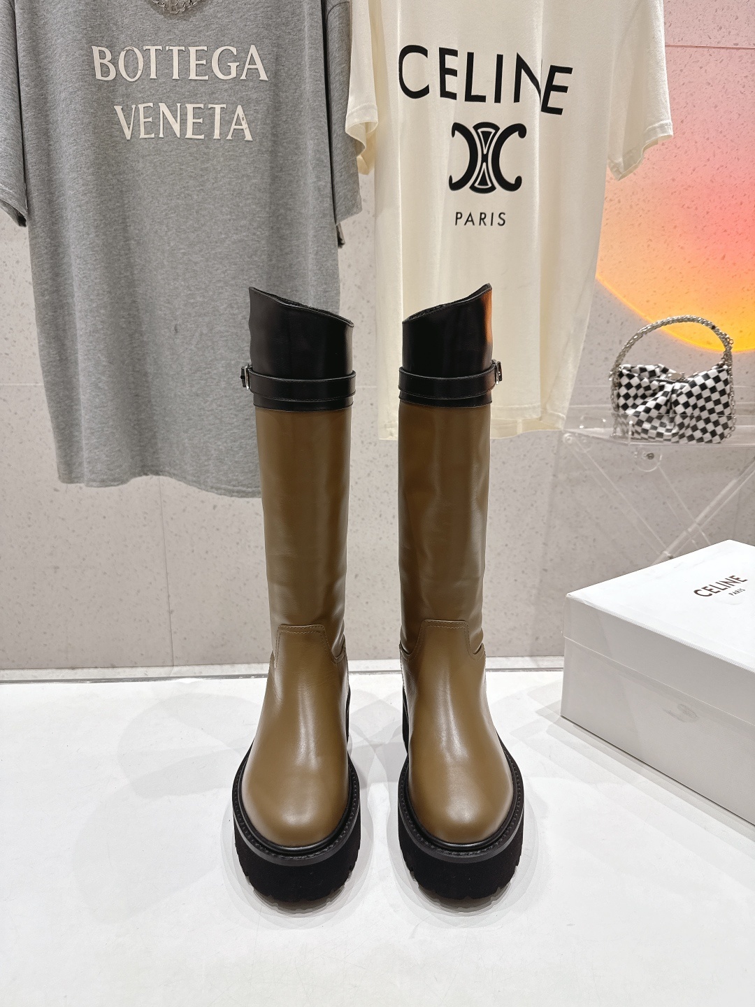 高版本出厂 Celine*/赛琳F035 2025ss秋冬新款帅气英伦风中筒靴长靴骑士靴复古简约又时尚