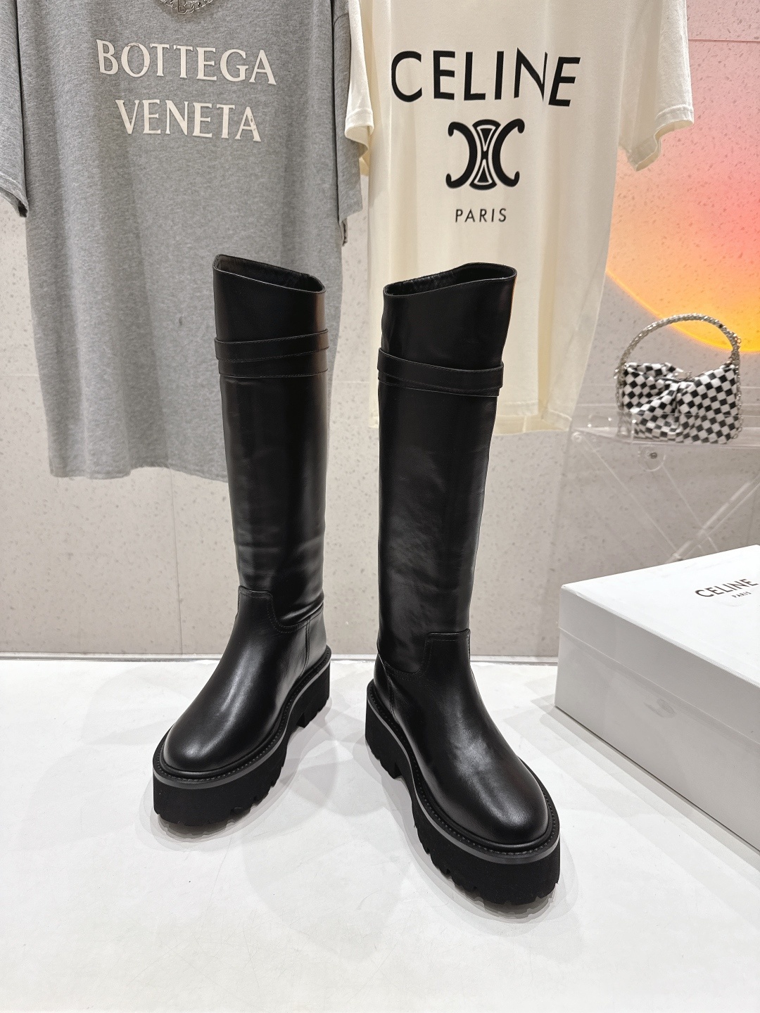 高版本出厂 Celine*/赛琳F035 2025ss秋冬新款帅气英伦风中筒靴长靴骑士靴复古简约又时尚
