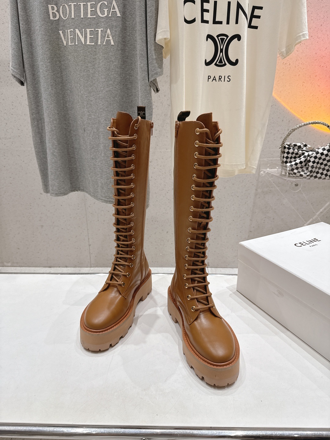 高版本出厂 Celine*/赛琳F035 2025ss秋冬新款帅气英伦风中筒靴长靴骑士靴复古简约又时尚