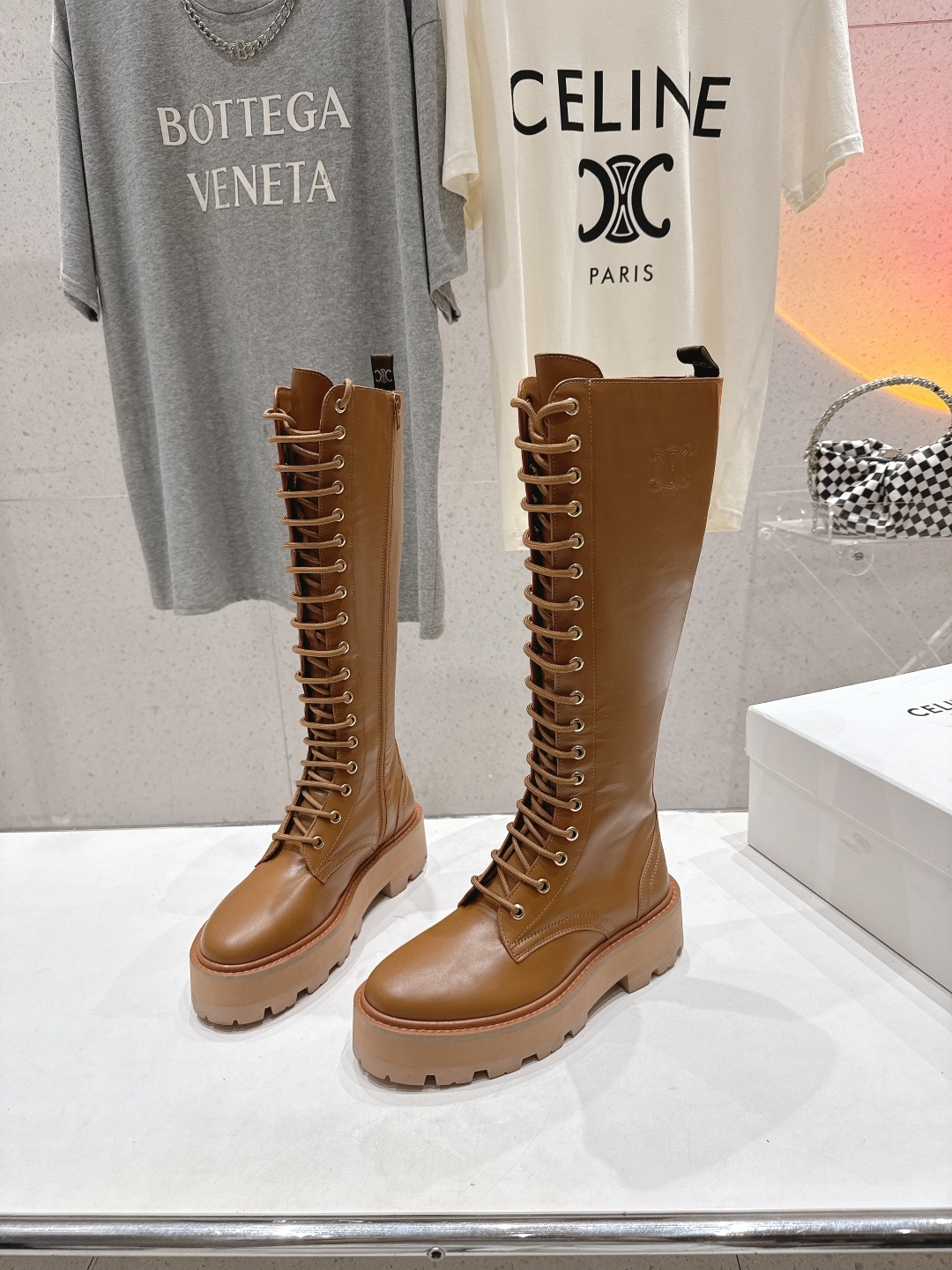 高版本出厂 Celine*/赛琳F035 2025ss秋冬新款帅气英伦风中筒靴长靴骑士靴复古简约又时尚