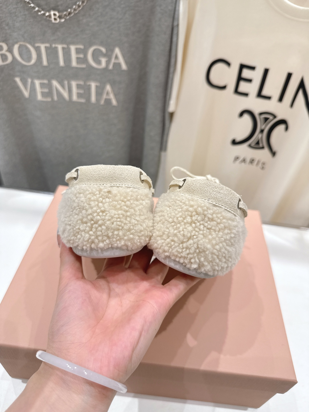 高版本出厂 MiuMiu/缪缪F027 2025ss秋冬走秀款一脚蹬驾车鞋加毛乐福鞋毛毛鞋这款永不过时的