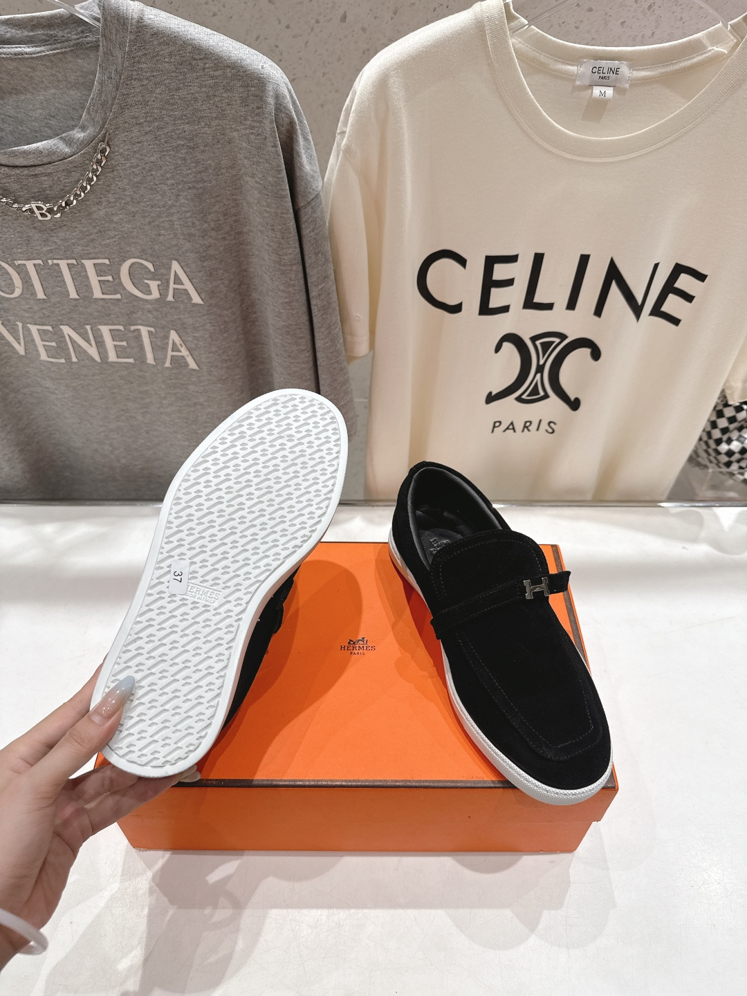 高版本出厂 男码+10 Hermes/爱马仕H家F056 2025ss新品情侣款休闲鞋乐福鞋经典休闲风格