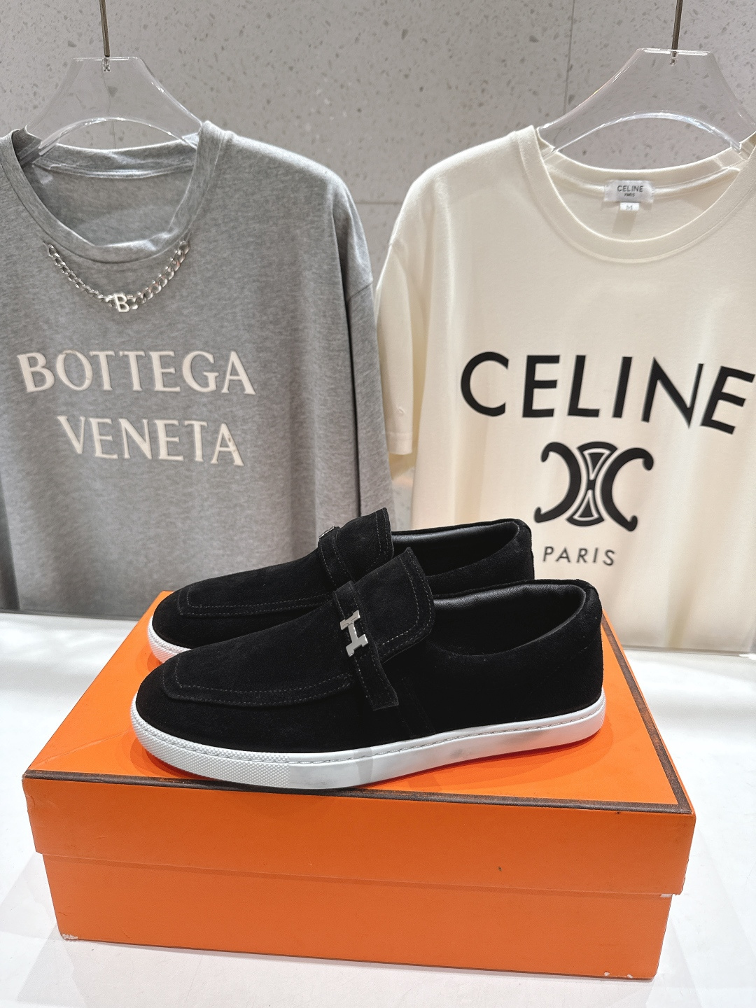 高版本出厂 男码+10 Hermes/爱马仕H家F056 2025ss新品情侣款休闲鞋乐福鞋经典休闲风格