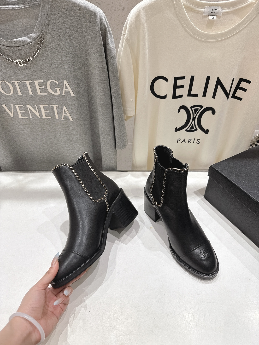 高版本出厂 Chanel*香奈儿F015 小香2025ss秋冬切尔西高跟短靴及裸靴一双可以穿N年你都不想