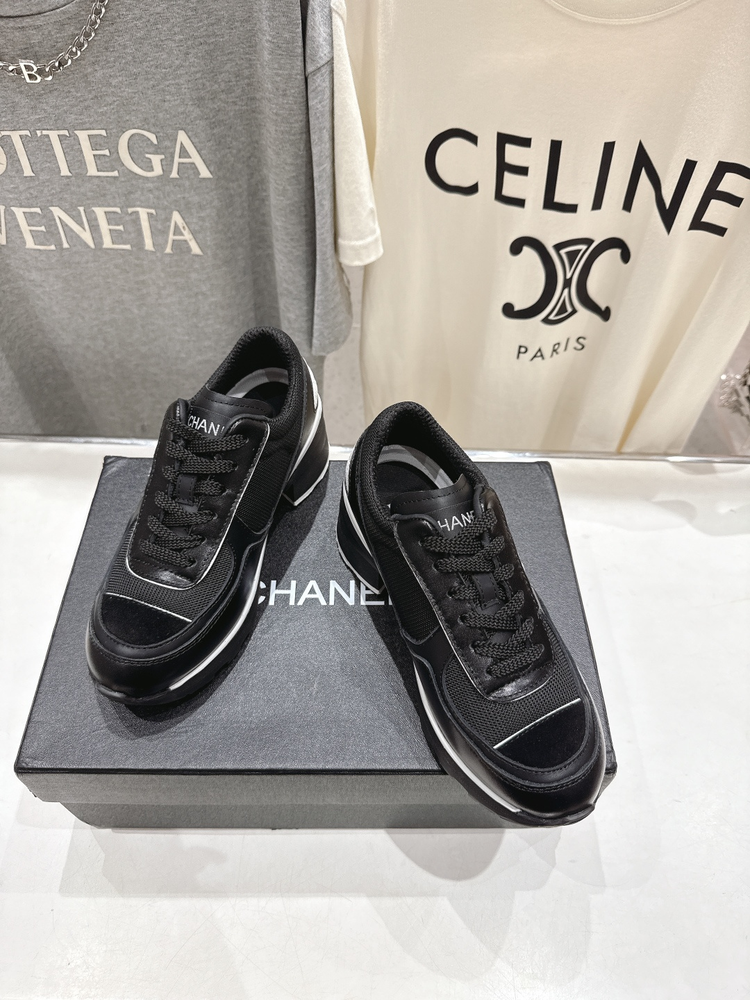 高版本出厂 Chane*香奈儿F015 小香 2025ss新款系带熊猫鞋休闲鞋小白鞋运动鞋 饼干鞋顶级版