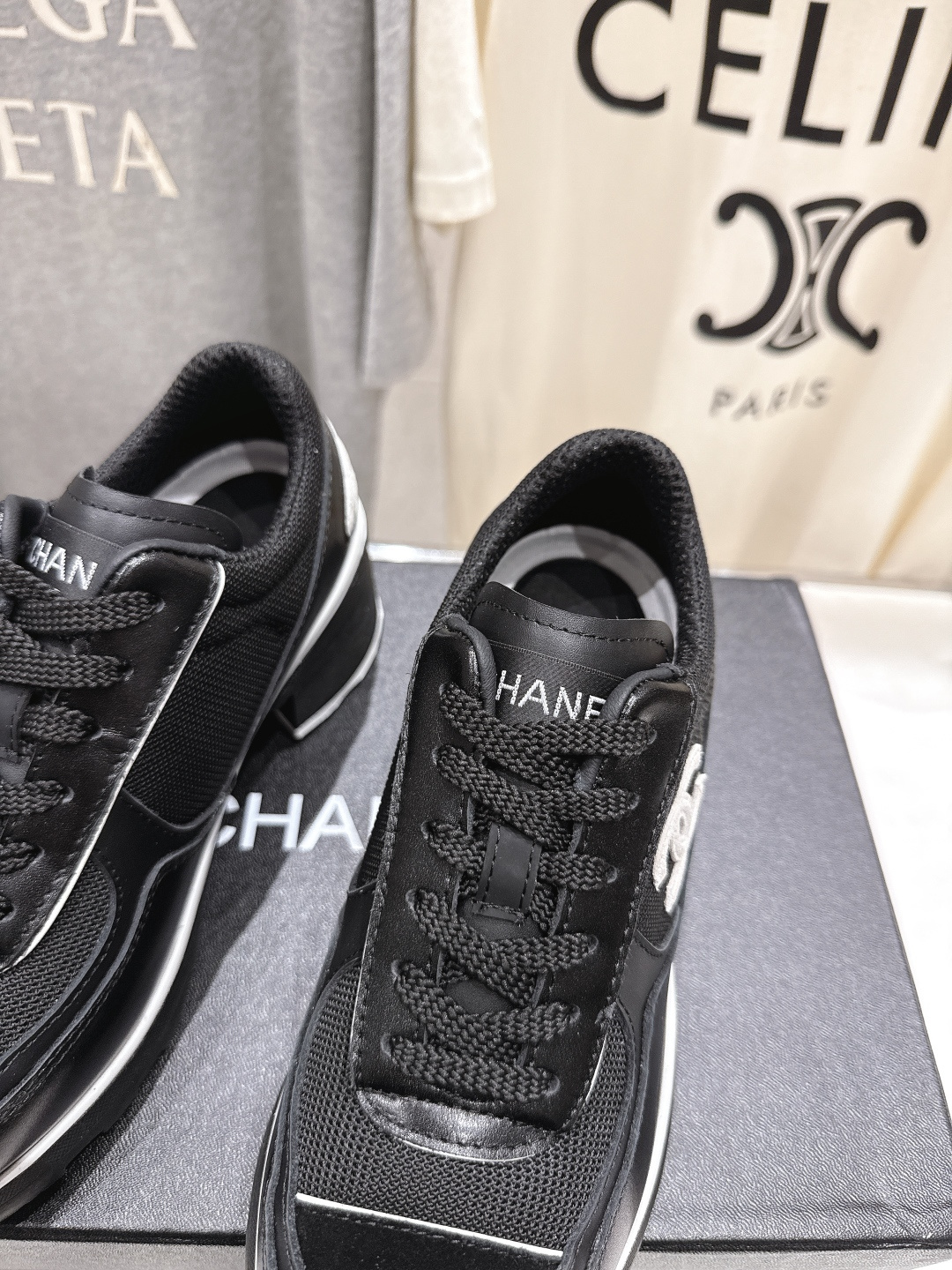 高版本出厂 Chane*香奈儿F015 小香 2025ss新款系带熊猫鞋休闲鞋小白鞋运动鞋 饼干鞋顶级版