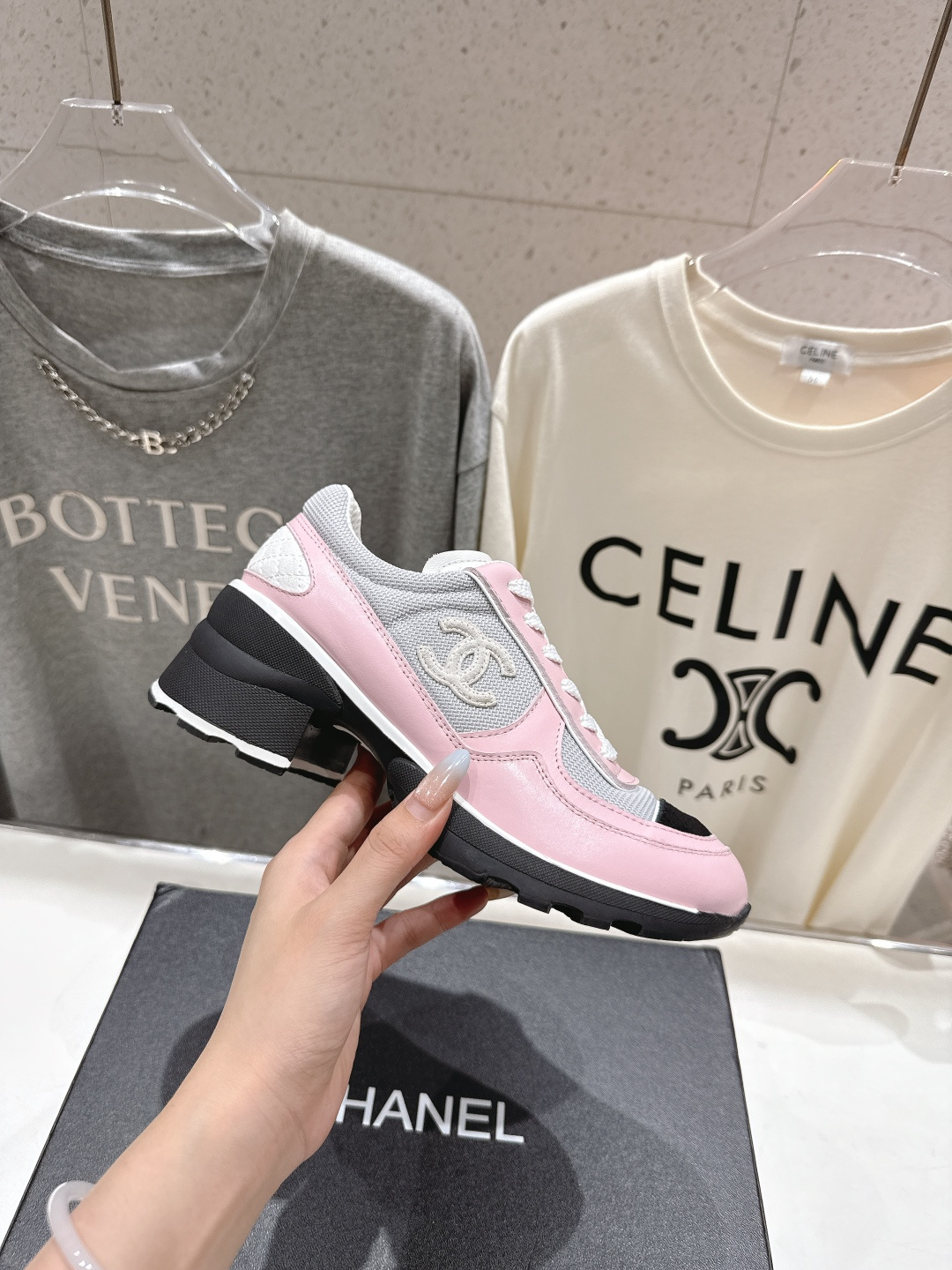 高版本出厂 Chane*香奈儿F015 小香 2025ss新款系带熊猫鞋休闲鞋小白鞋运动鞋 饼干鞋顶级版