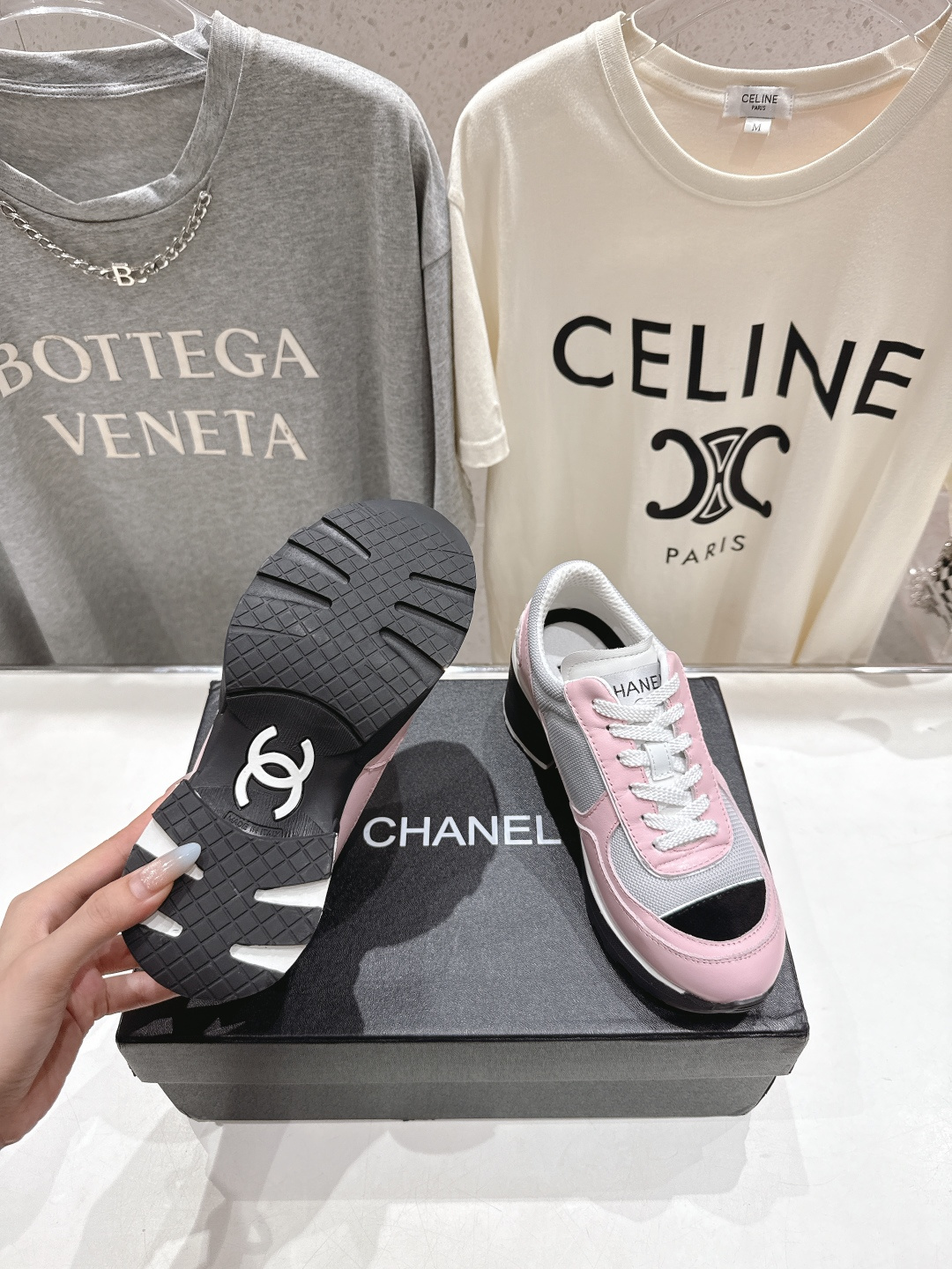 高版本出厂 Chane*香奈儿F015 小香 2025ss新款系带熊猫鞋休闲鞋小白鞋运动鞋 饼干鞋顶级版