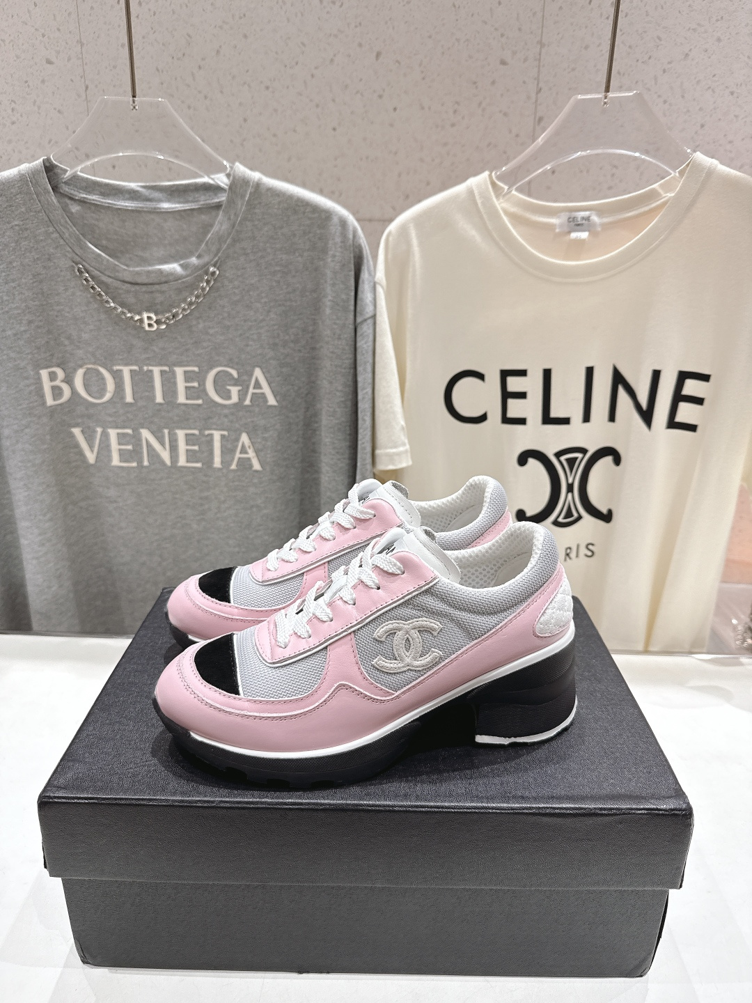 高版本出厂 Chane*香奈儿F015 小香 2025ss新款系带熊猫鞋休闲鞋小白鞋运动鞋 饼干鞋顶级版