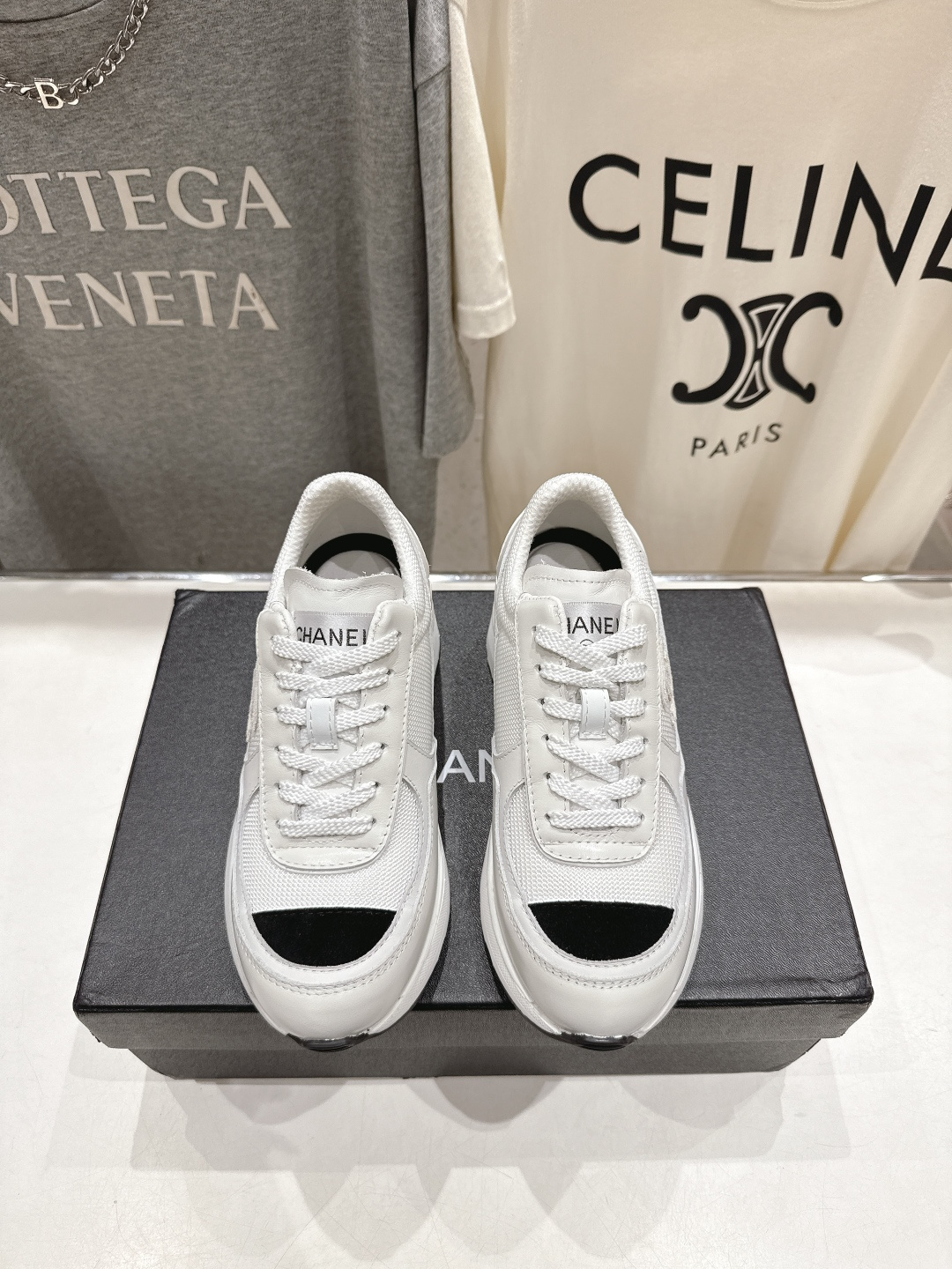 高版本出厂 Chane*香奈儿F015 小香 2025ss新款系带熊猫鞋休闲鞋小白鞋运动鞋 饼干鞋顶级版