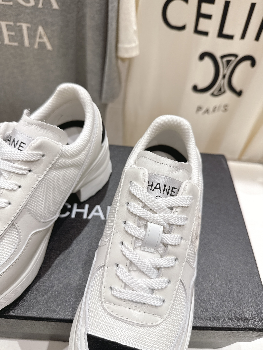 高版本出厂 Chane*香奈儿F015 小香 2025ss新款系带熊猫鞋休闲鞋小白鞋运动鞋 饼干鞋顶级版