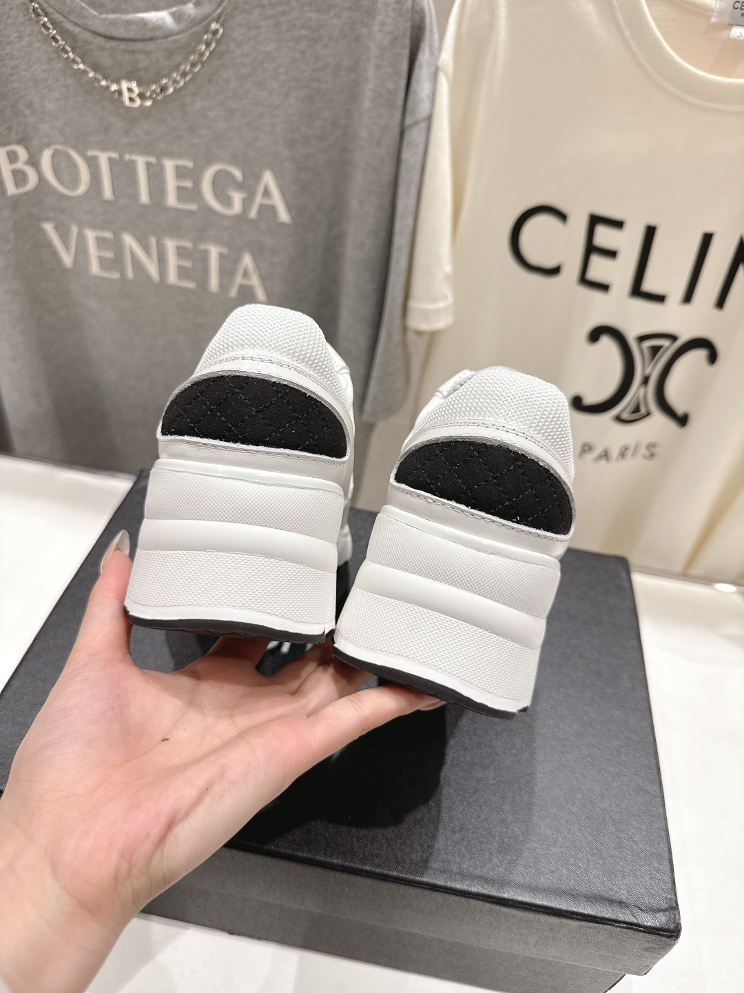 高版本出厂 Chane*香奈儿F015 小香 2025ss新款系带熊猫鞋休闲鞋小白鞋运动鞋 饼干鞋顶级版