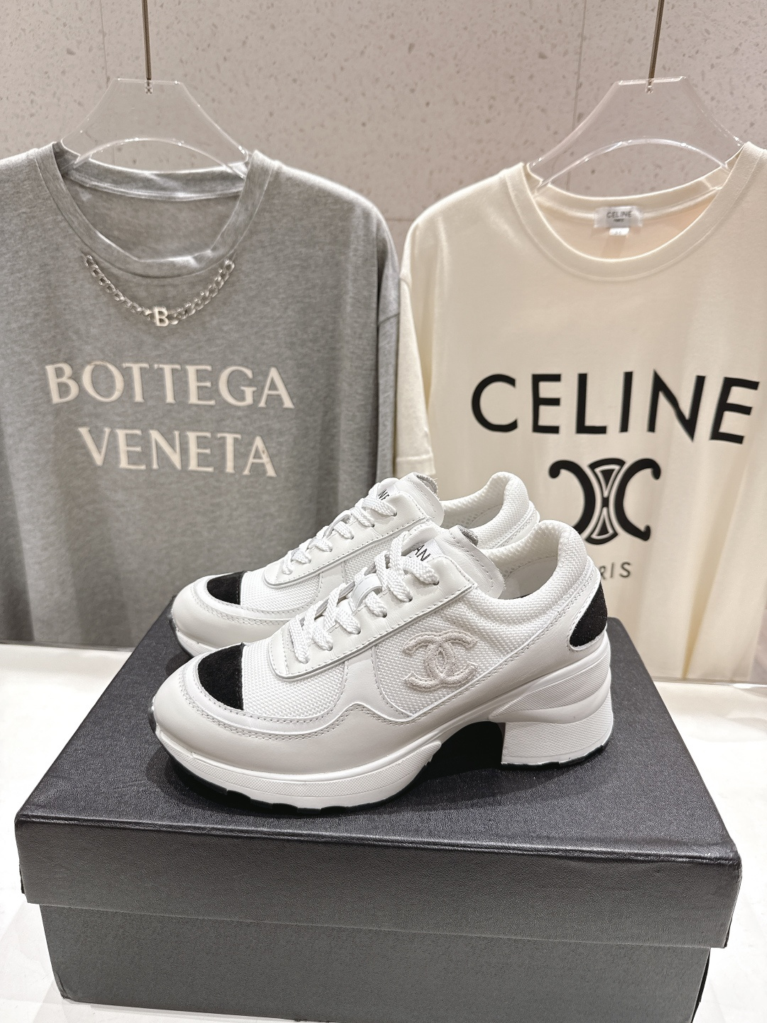 高版本出厂 Chane*香奈儿F015 小香 2025ss新款系带熊猫鞋休闲鞋小白鞋运动鞋 饼干鞋顶级版