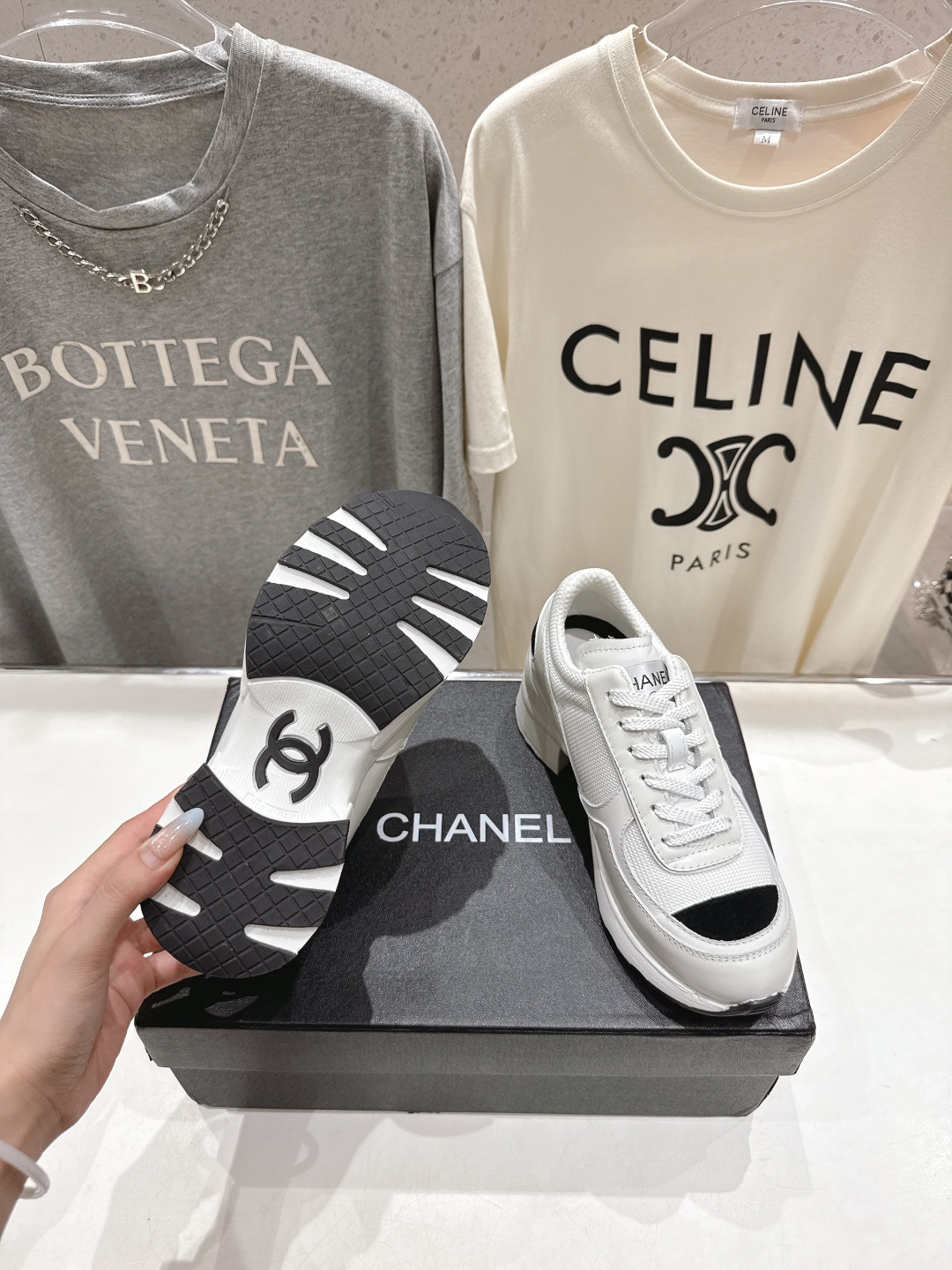 高版本出厂 Chane*香奈儿F015 小香 2025ss新款系带熊猫鞋休闲鞋小白鞋运动鞋 饼干鞋顶级版