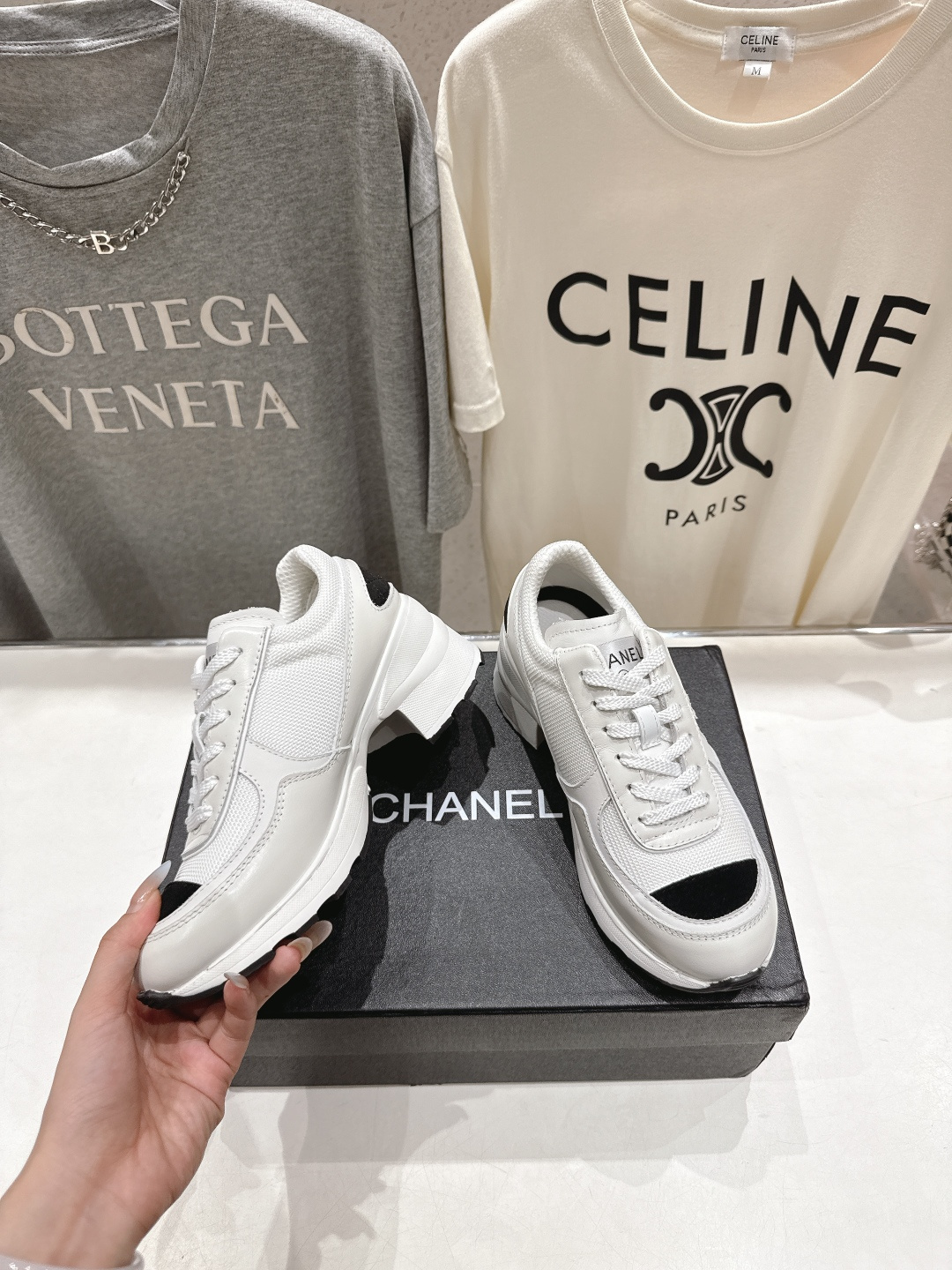 高版本出厂 Chane*香奈儿F015 小香 2025ss新款系带熊猫鞋休闲鞋小白鞋运动鞋 饼干鞋顶级版