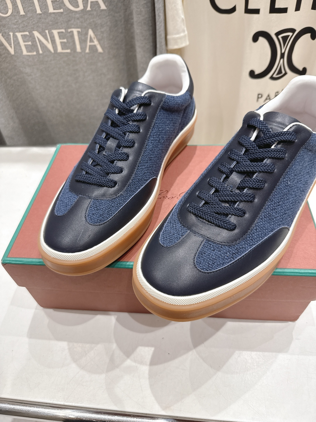 高版本出厂 情侣款 Lss新品新色发售Loro Piana(官网同款) 经典系带休闲鞋 简约时尚，鞋面采