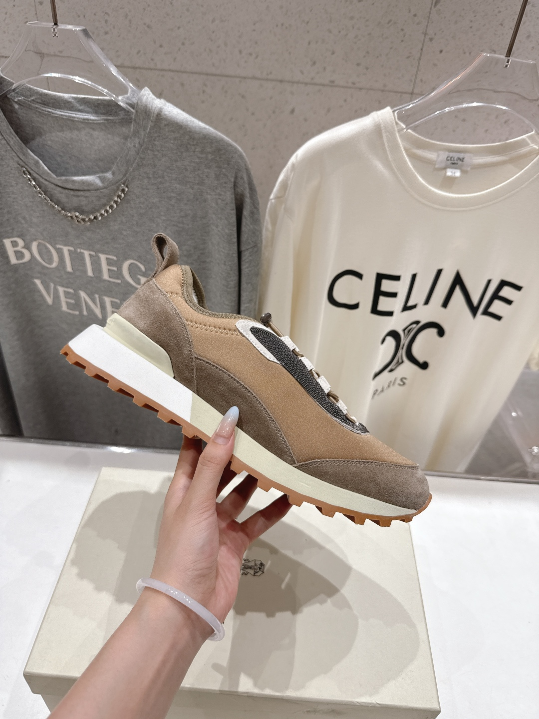 高版本出厂 情侣款 Brunello Cucinelli F059新款BC系带厚底情侣款休闲运动鞋，市场