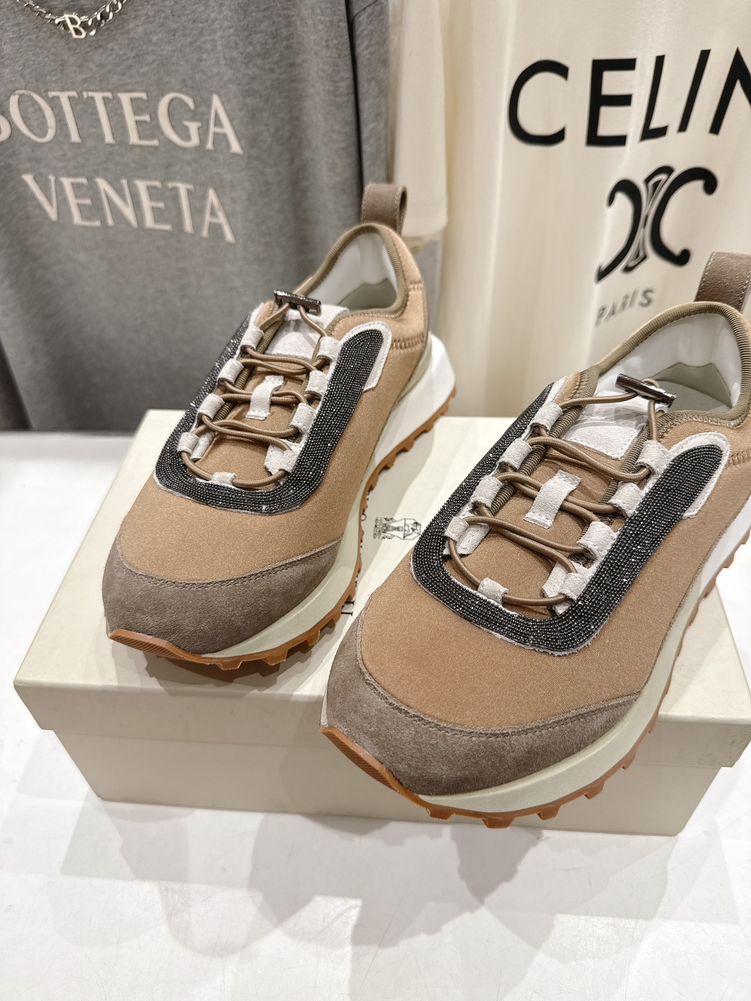 高版本出厂 情侣款 Brunello Cucinelli F059新款BC系带厚底情侣款休闲运动鞋，市场