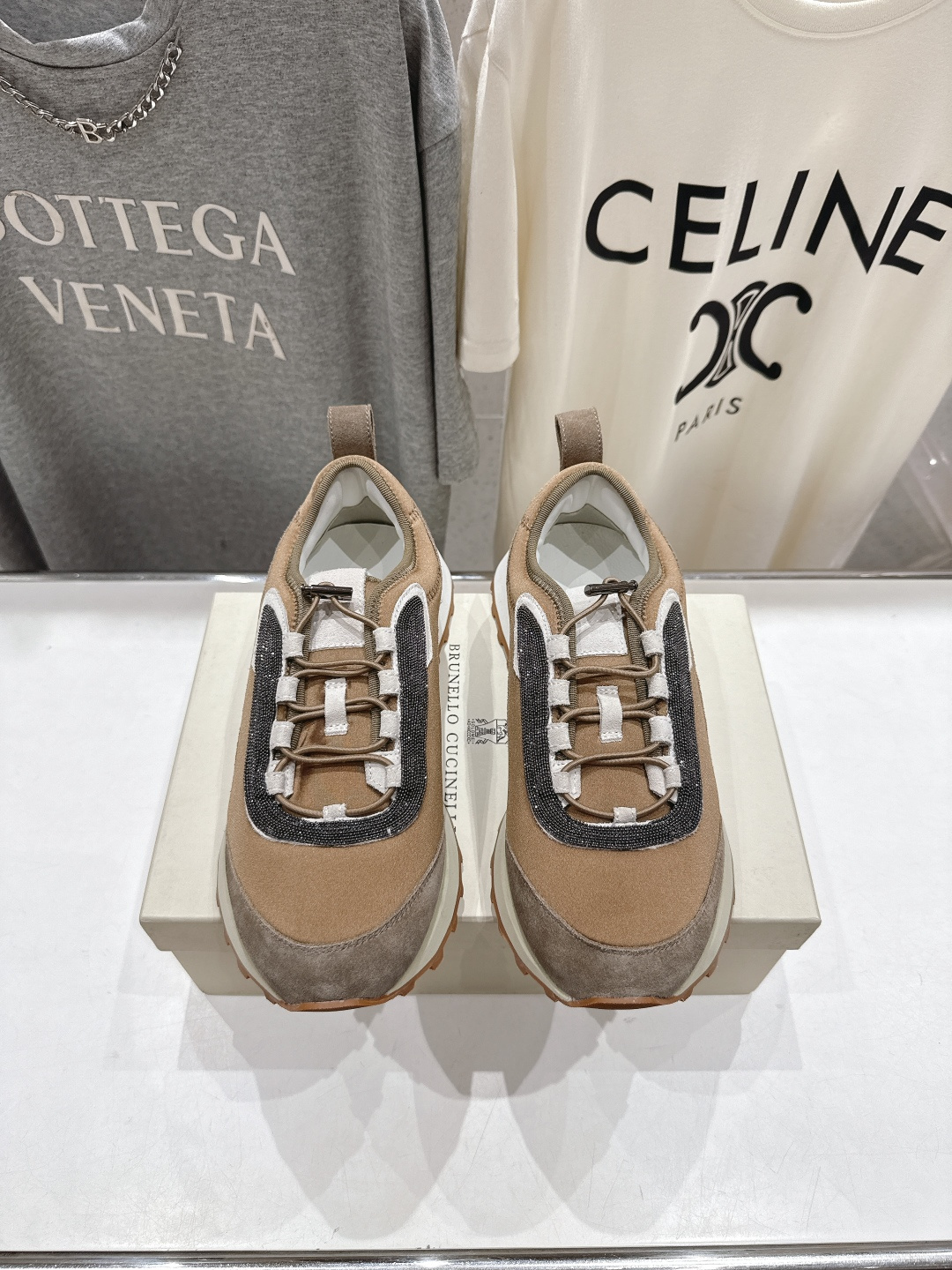 高版本出厂 情侣款 Brunello Cucinelli F059新款BC系带厚底情侣款休闲运动鞋，市场