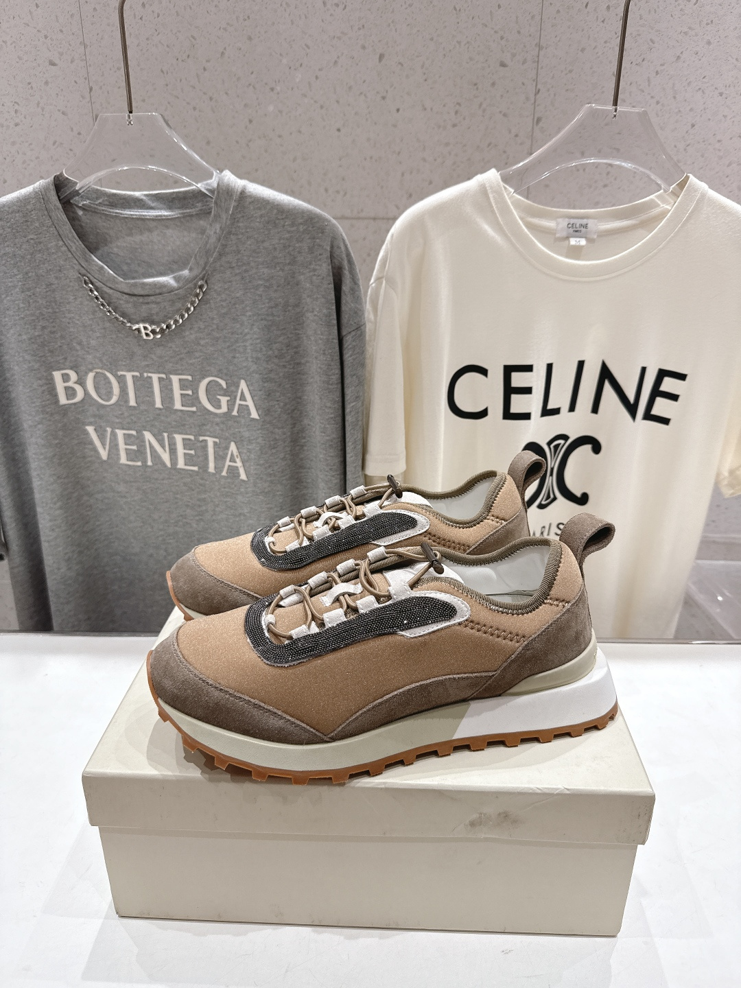 高版本出厂 情侣款 Brunello Cucinelli F059新款BC系带厚底情侣款休闲运动鞋，市场