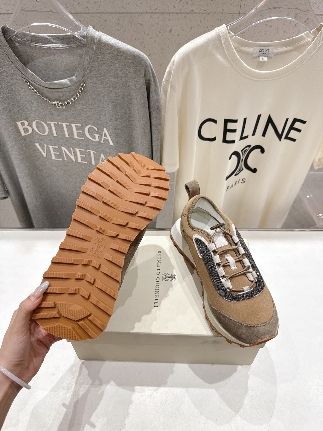 高版本出厂 情侣款 Brunello Cucinelli F059新款BC系带厚底情侣款休闲运动鞋，市场