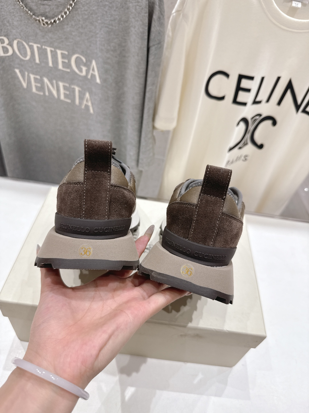 高版本出厂 情侣款 Brunello Cucinelli F059新款BC系带厚底情侣款休闲运动鞋，市场