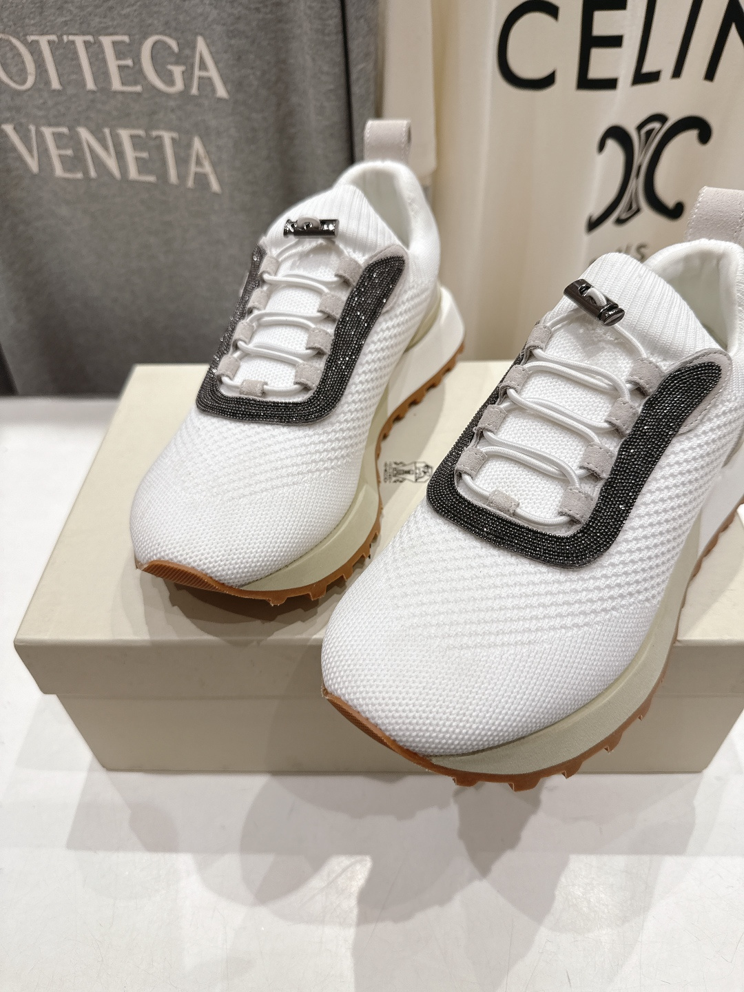 高版本出厂 情侣款 Brunello Cucinelli F059新款BC系带厚底情侣款休闲运动鞋，市场