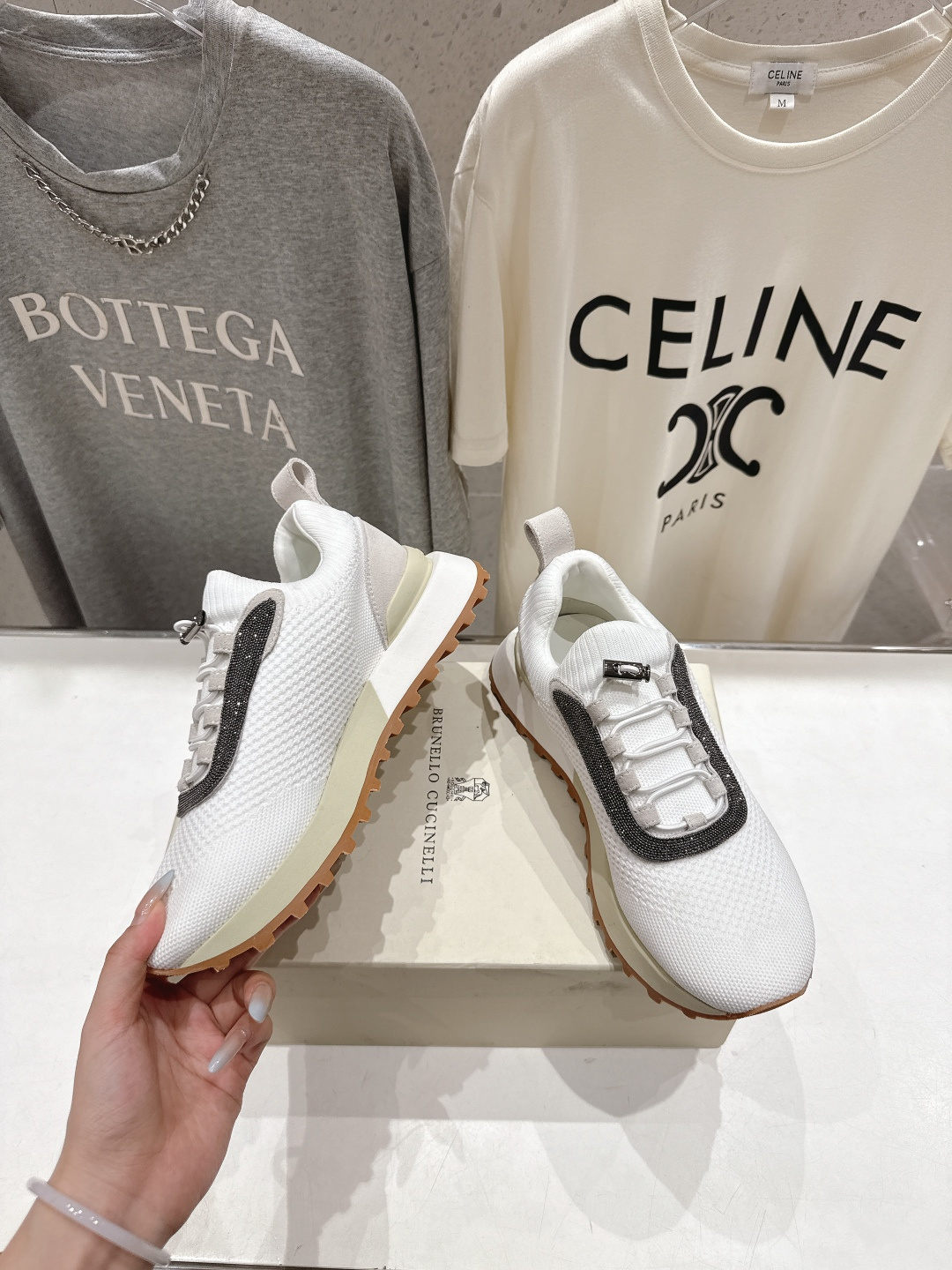 高版本出厂 情侣款 Brunello Cucinelli F059新款BC系带厚底情侣款休闲运动鞋，市场