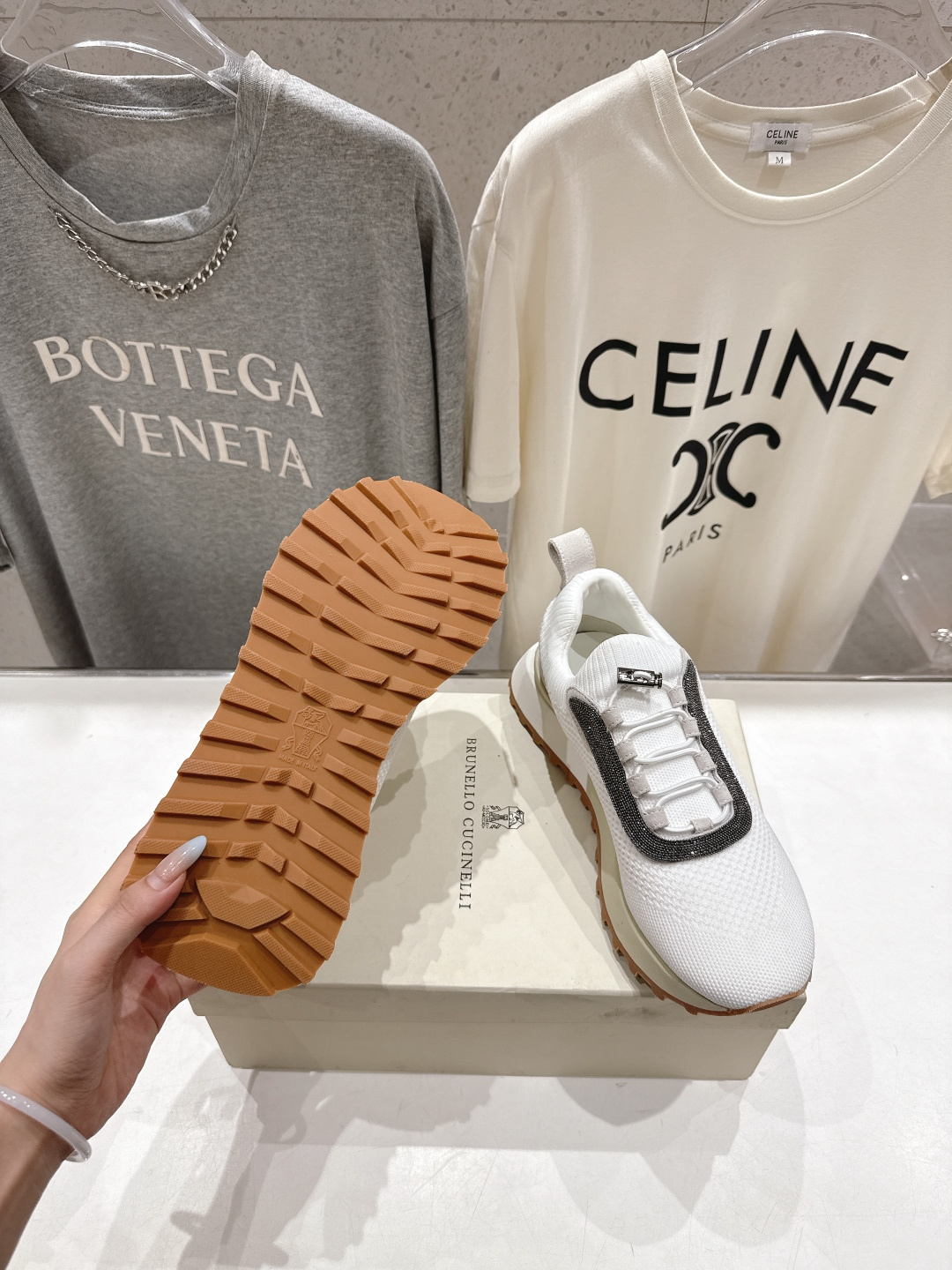 高版本出厂 情侣款 Brunello Cucinelli F059新款BC系带厚底情侣款休闲运动鞋，市场
