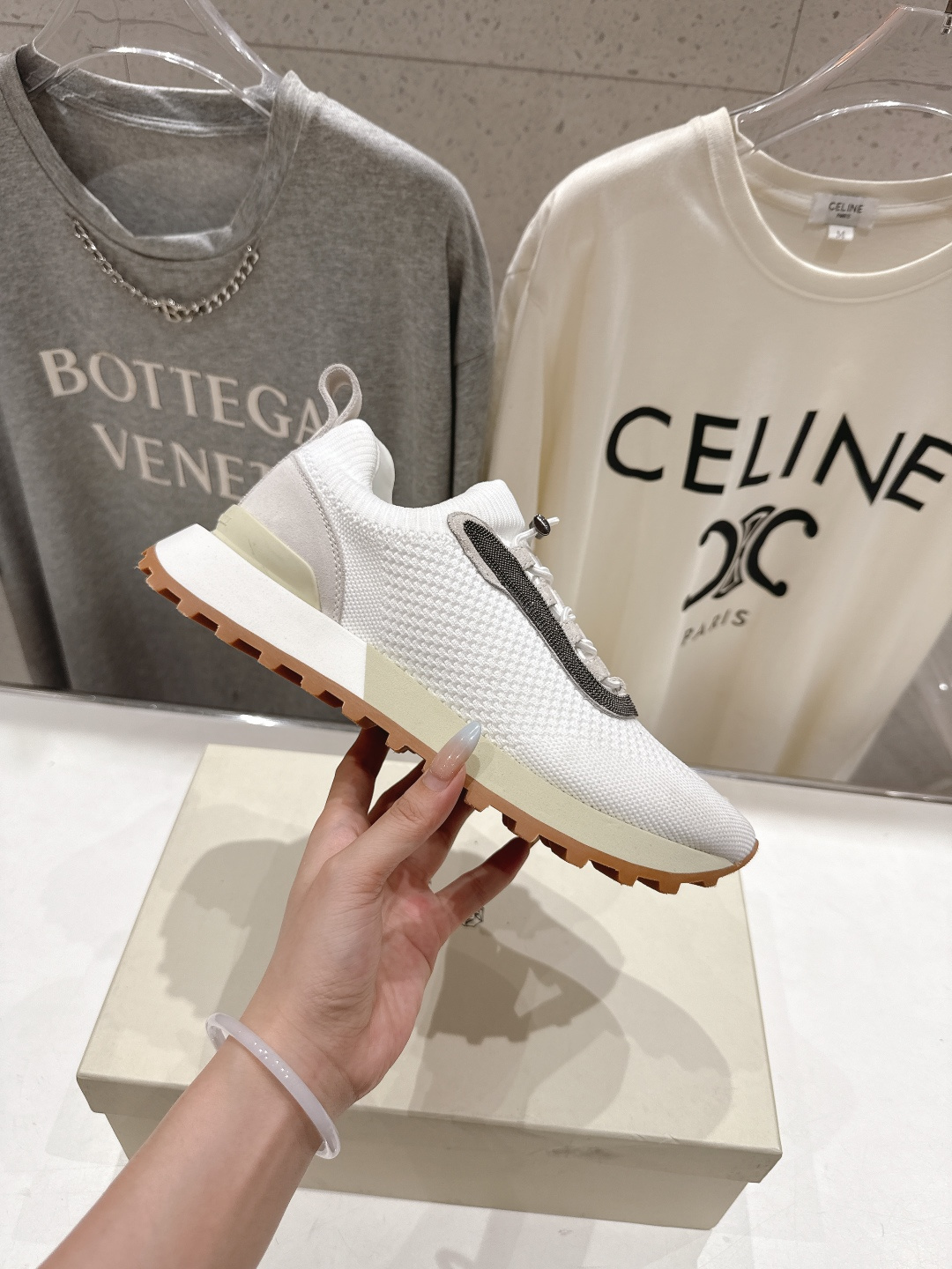 高版本出厂 情侣款 Brunello Cucinelli F059新款BC系带厚底情侣款休闲运动鞋，市场