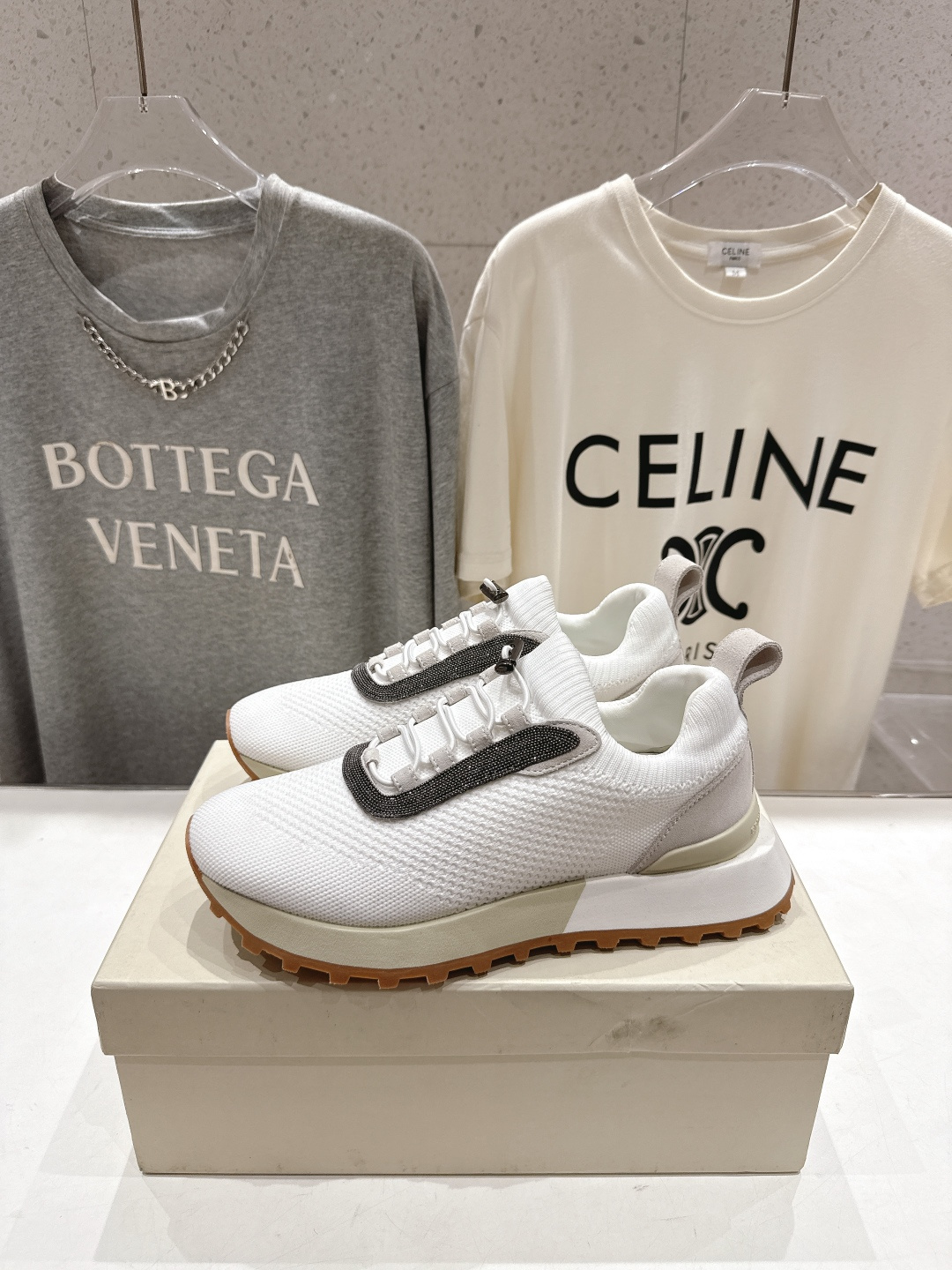 高版本出厂 情侣款 Brunello Cucinelli F059新款BC系带厚底情侣款休闲运动鞋，市场