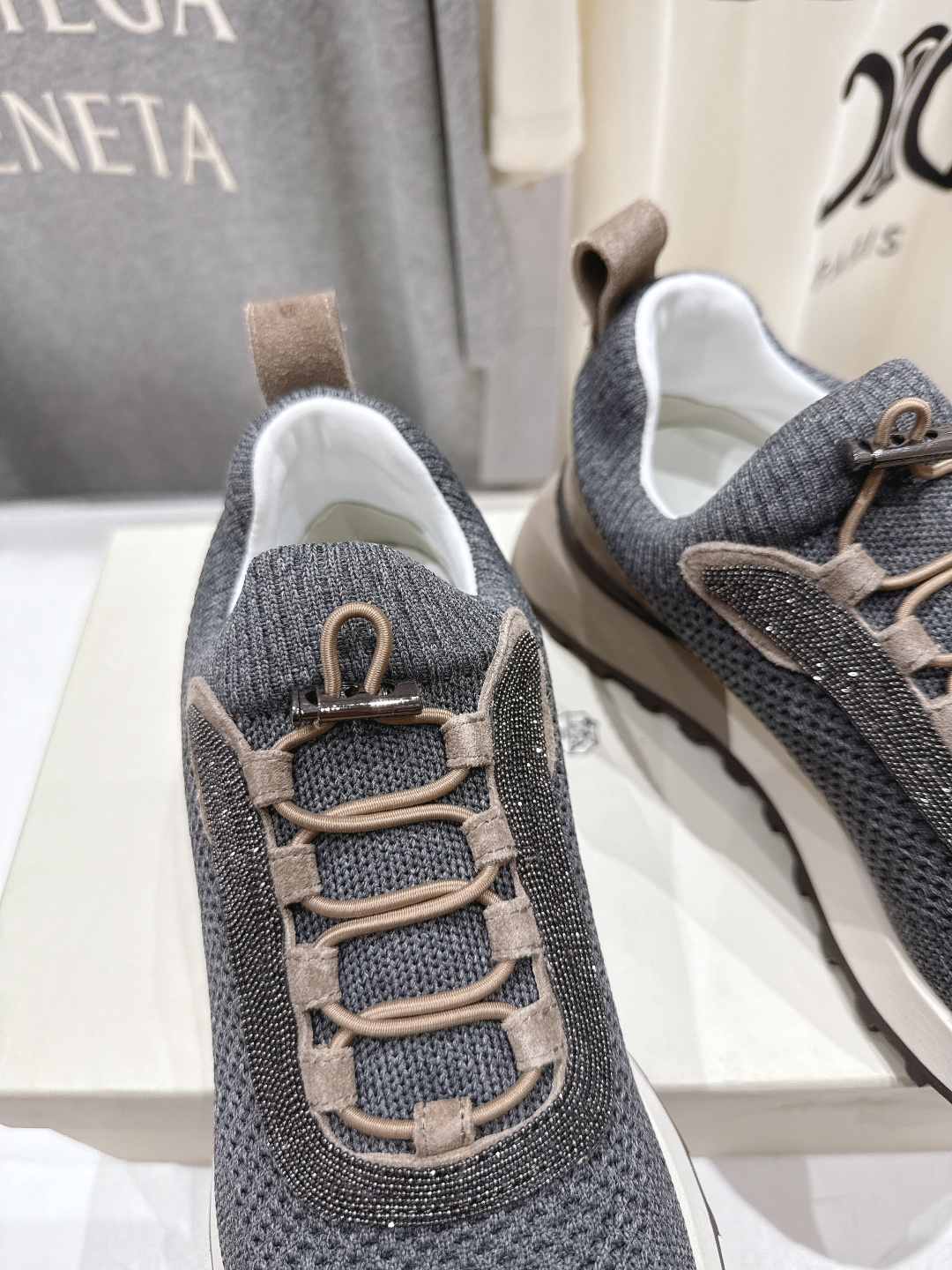 高版本出厂 情侣款 Brunello Cucinelli F059新款BC系带厚底情侣款休闲运动鞋，市场