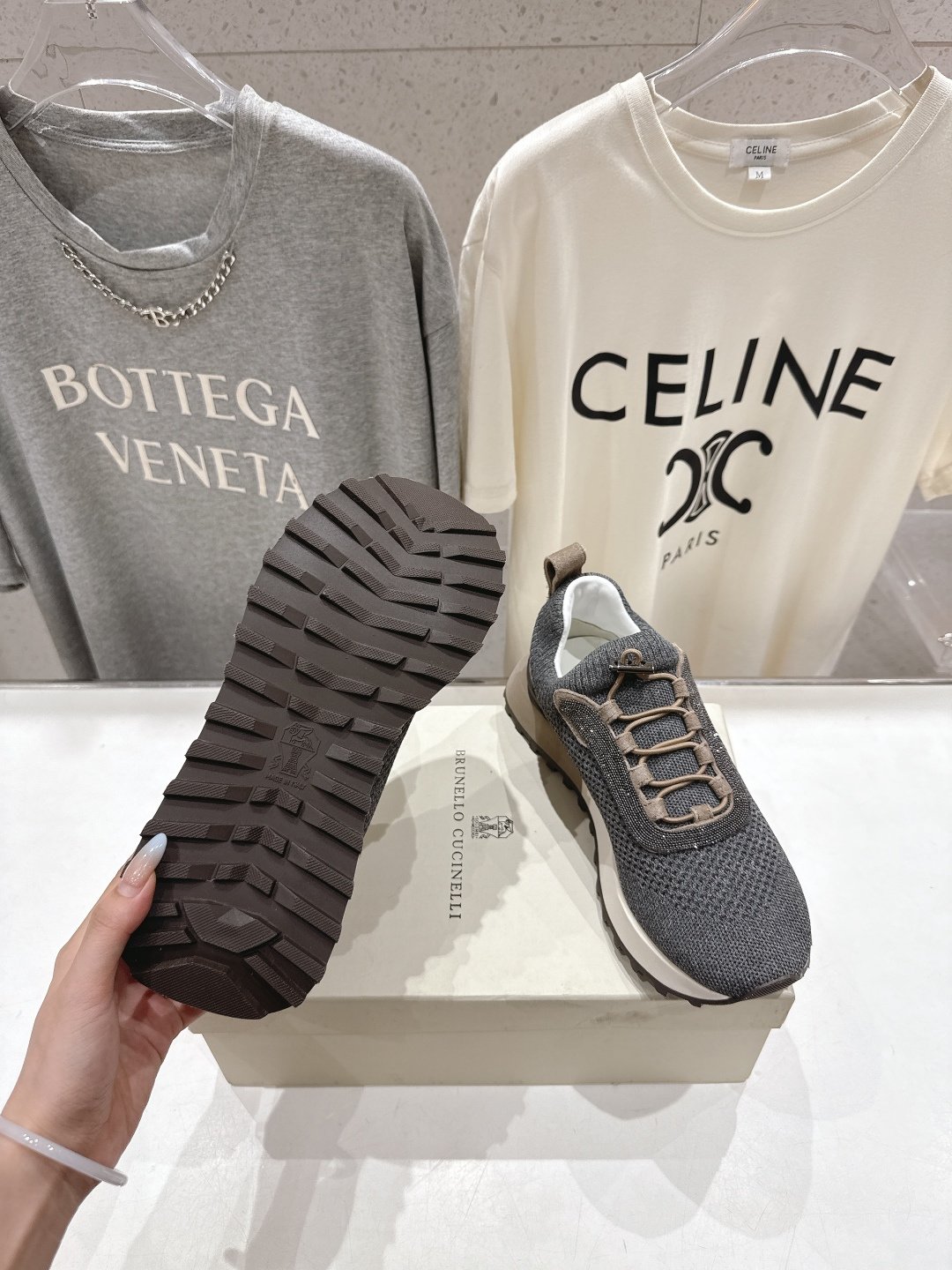 高版本出厂 情侣款 Brunello Cucinelli F059新款BC系带厚底情侣款休闲运动鞋，市场