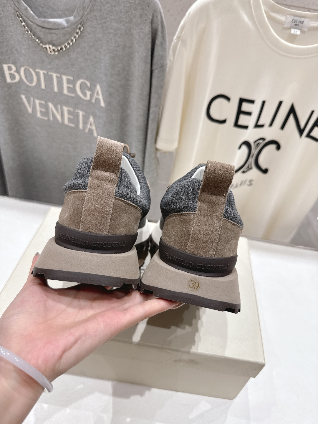 高版本出厂 情侣款 Brunello Cucinelli F059新款BC系带厚底情侣款休闲运动鞋，市场