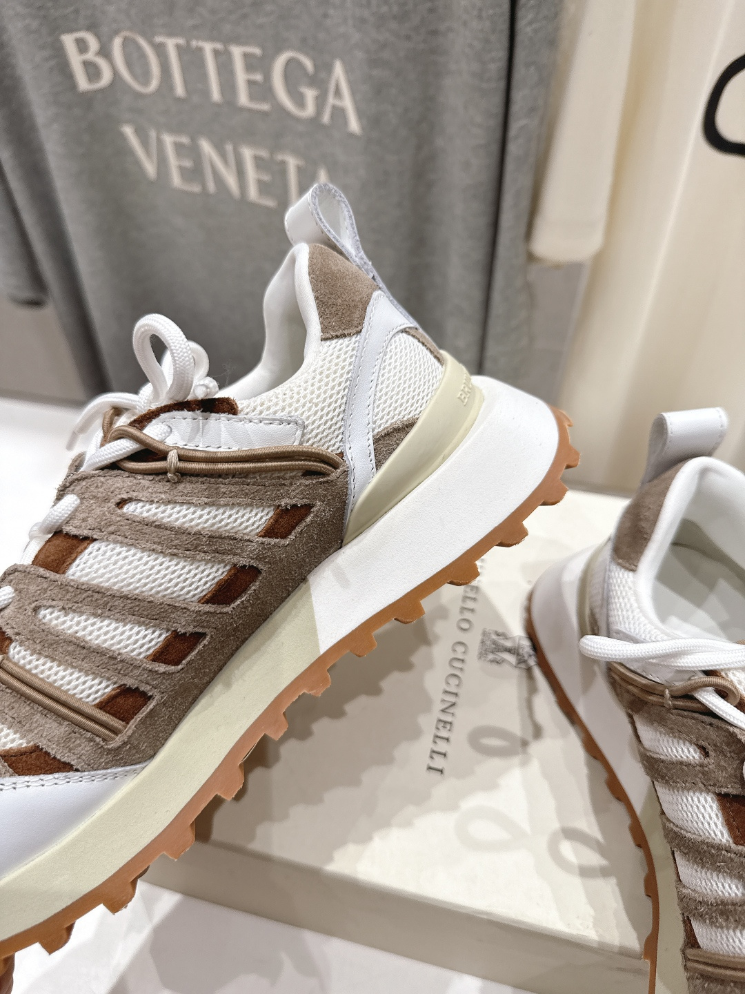 高版本出厂 情侣款 Brunello Cucinelli F059新款BC系带厚底情侣款休闲运动鞋，市场